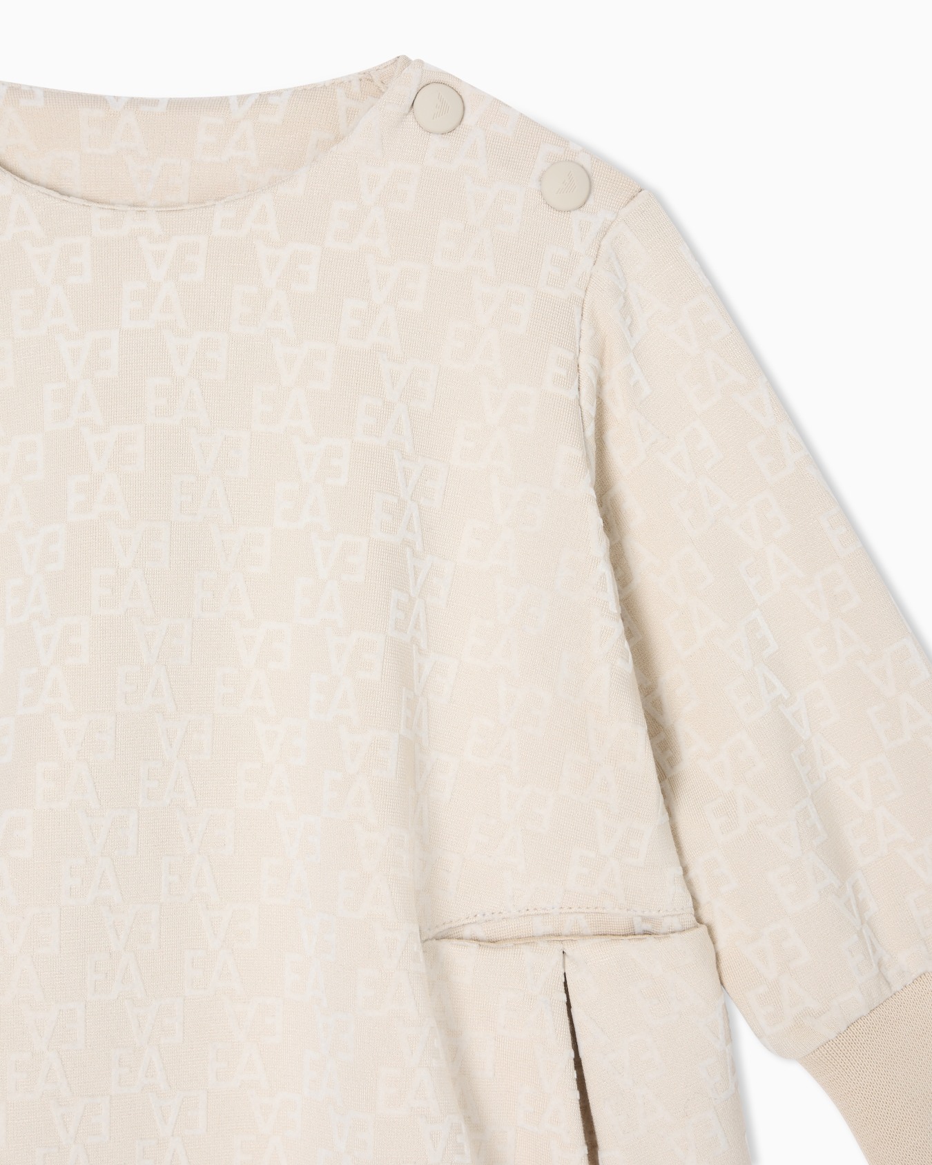 Interlock jersey dress with all-over flocked EA logo Slide 1