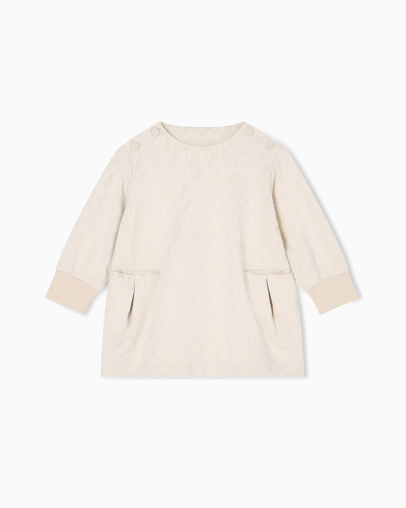 Interlock jersey dress with all-over flocked EA logo Slide 0