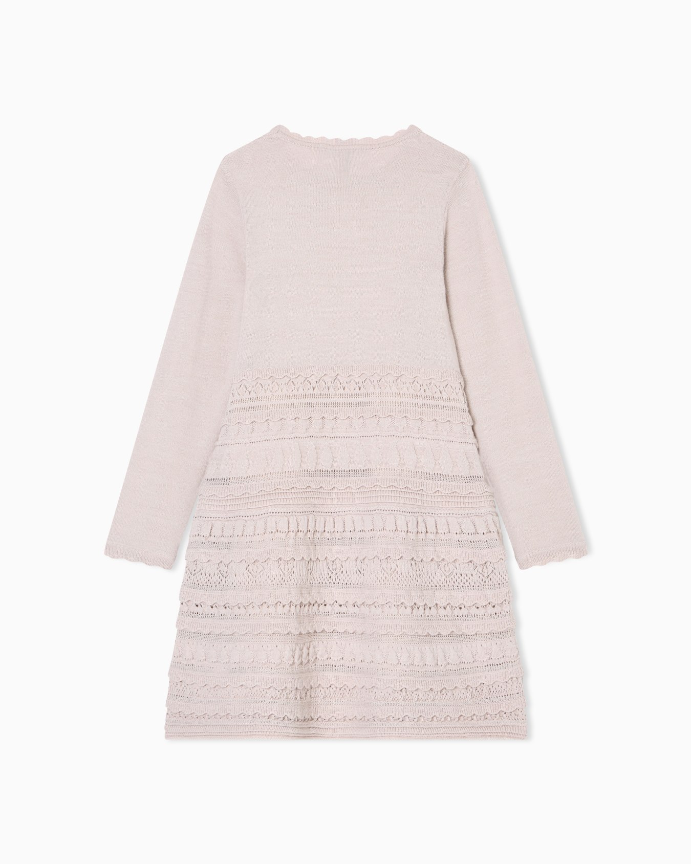 Wool-blend knit dress with micro ruffles Slide 2
