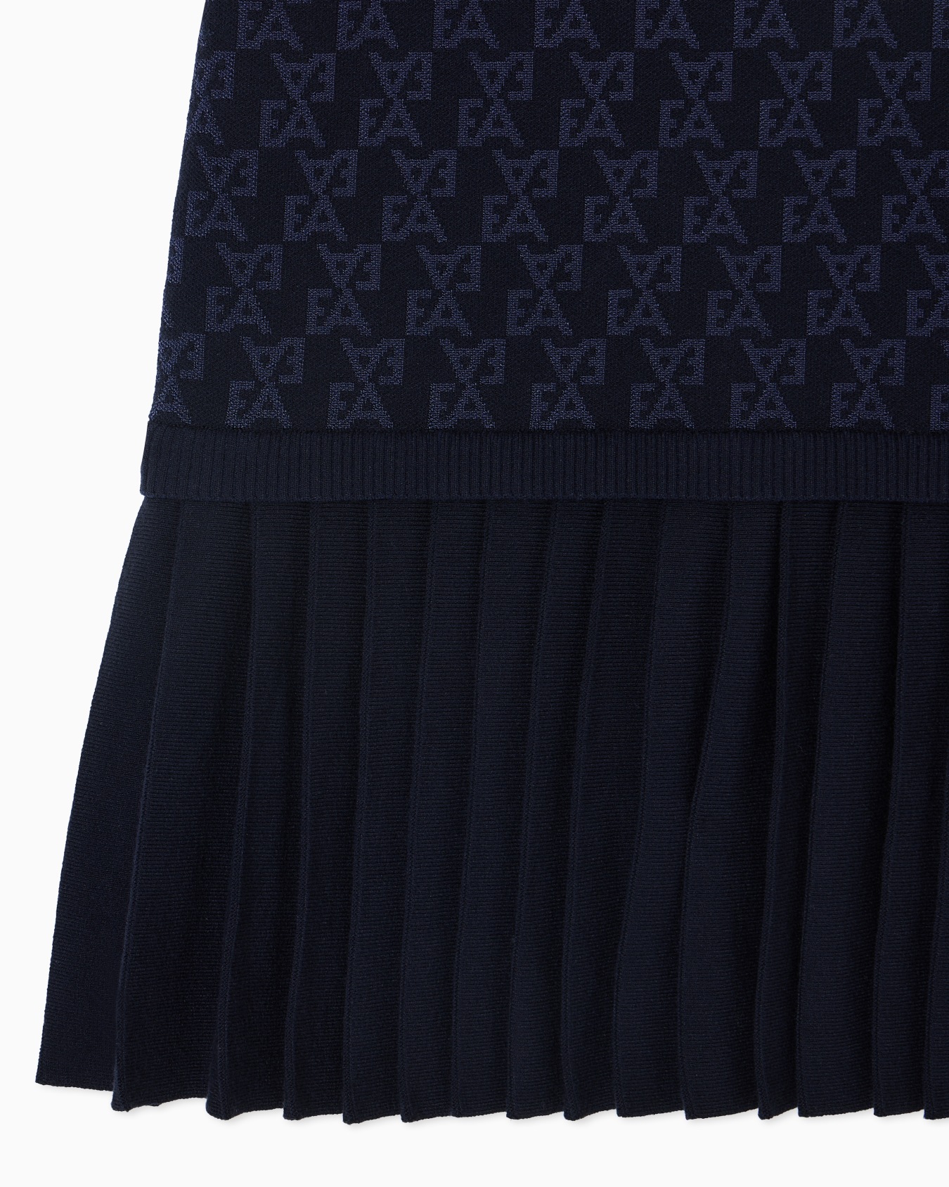 Knit dress with all-over EA logo jacquard Slide 1