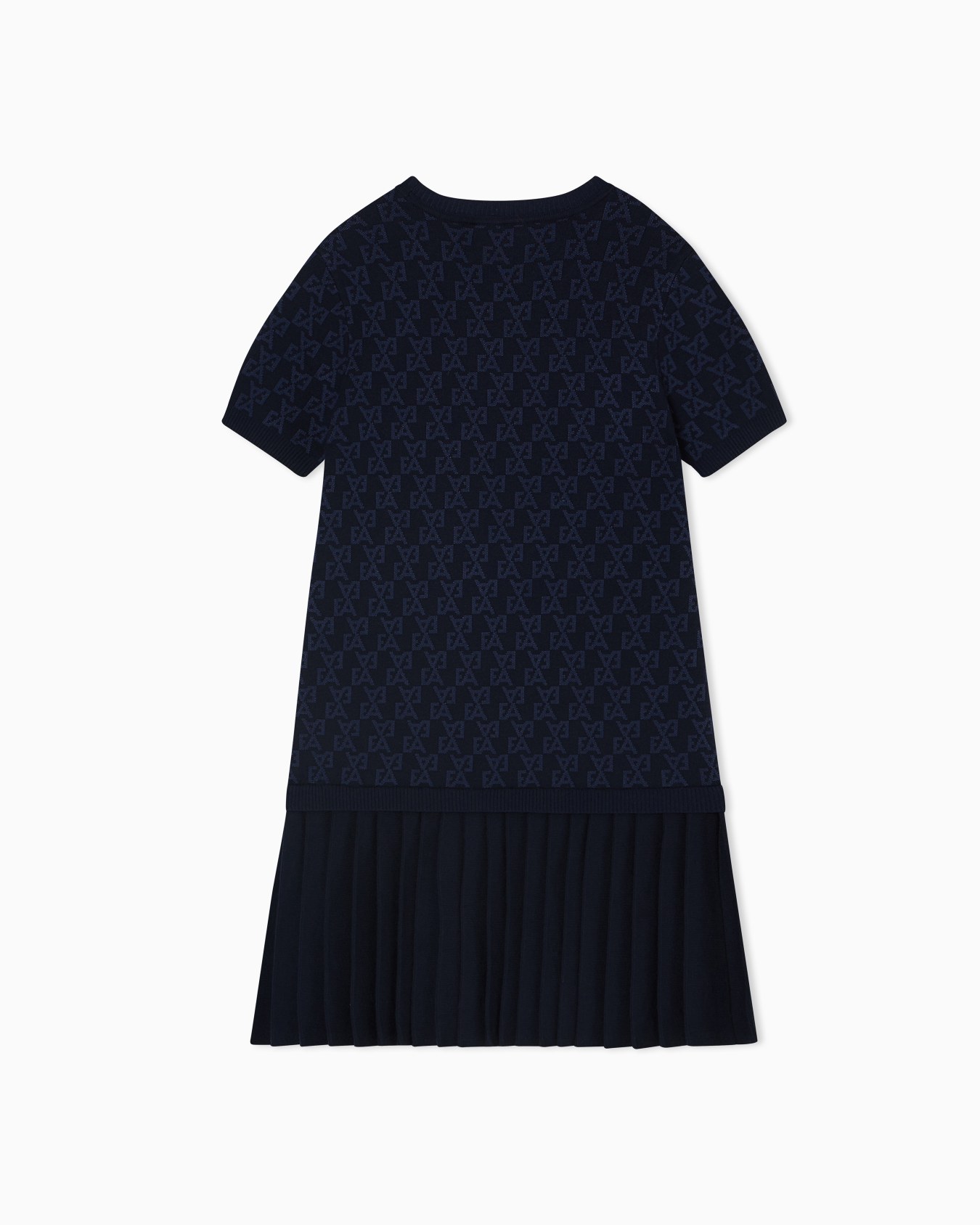 Knit dress with all-over EA logo jacquard Slide 2