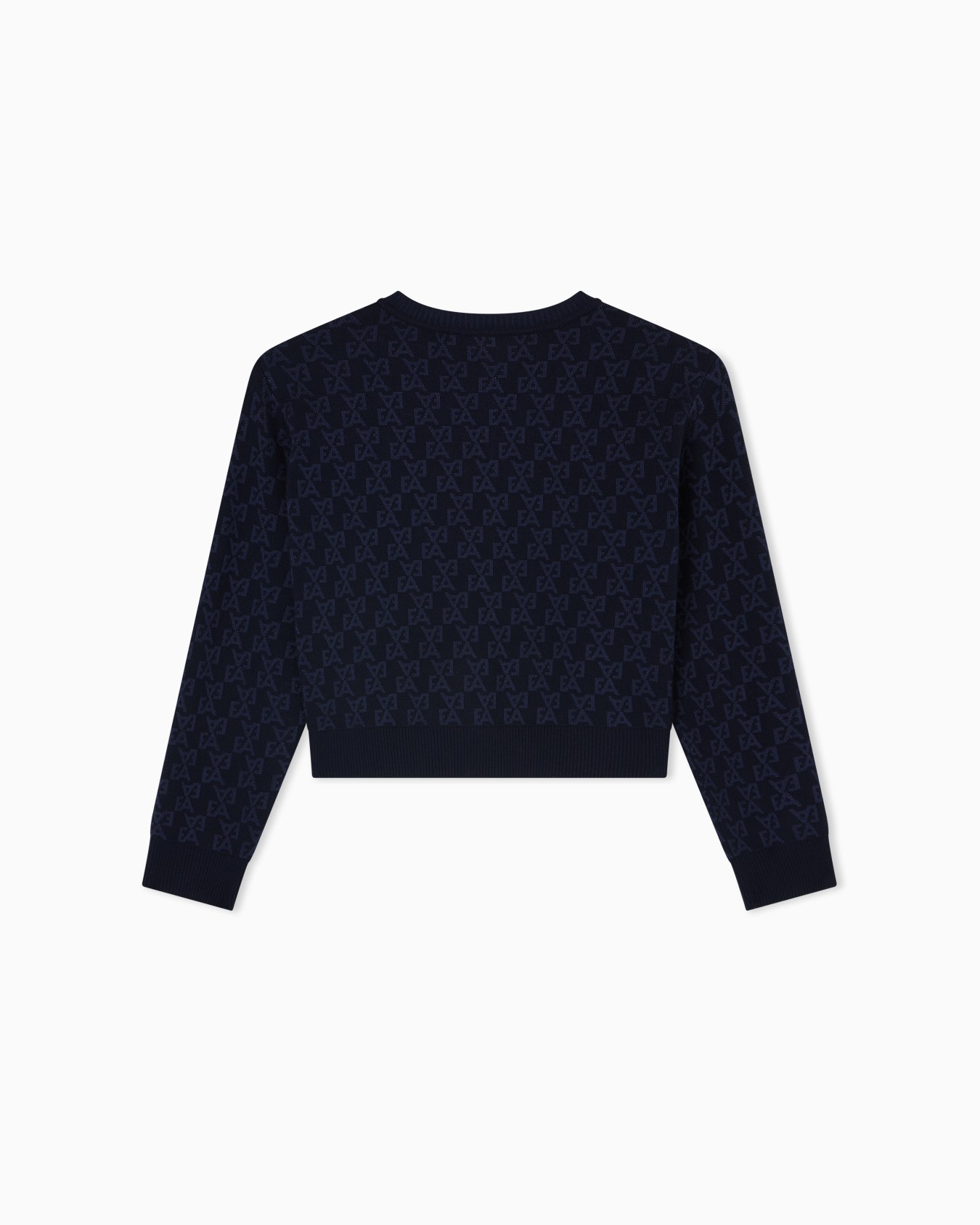 Cardigan in a jacquard knit with an all-over EA logo Slide 2