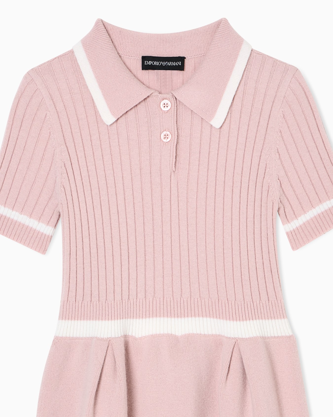 Wool-blend knit dress with polo-shirt collar Slide 1