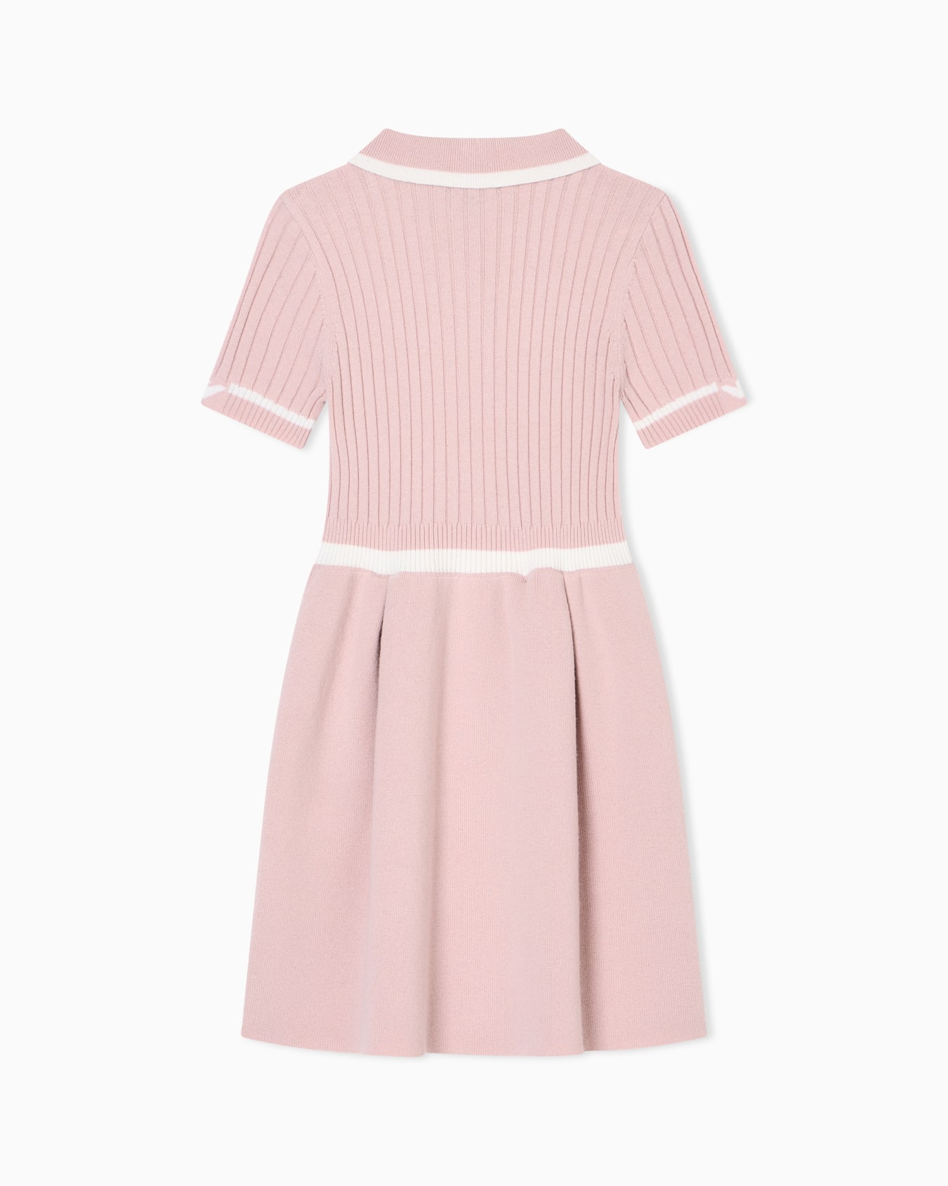 Wool-blend knit dress with polo-shirt collar Slide 2