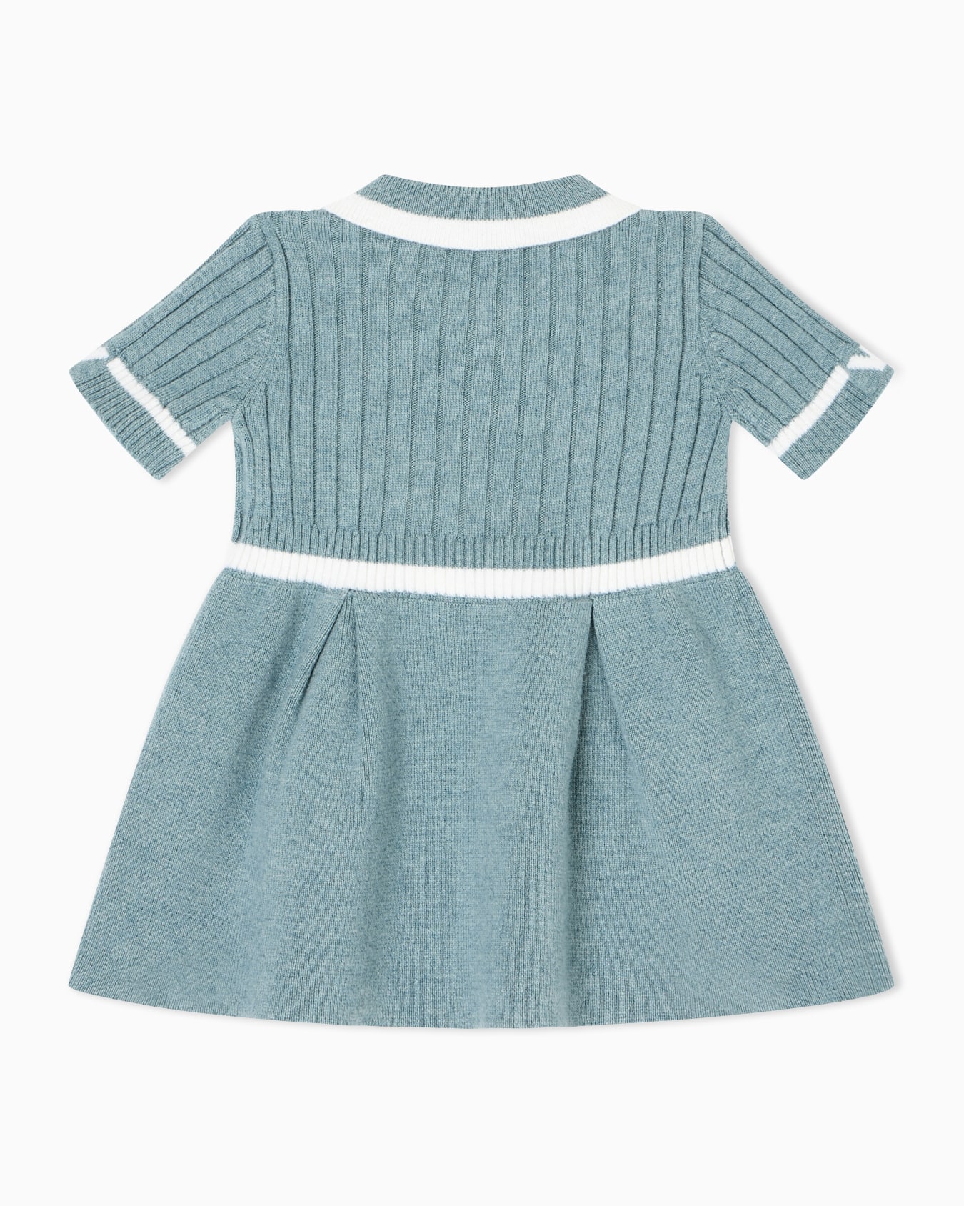 Wool-blend knit dress with polo-shirt collar Slide 2