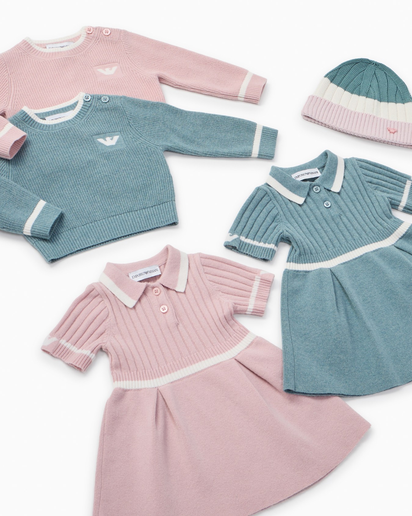 Wool-blend knit dress with polo-shirt collar Slide 3