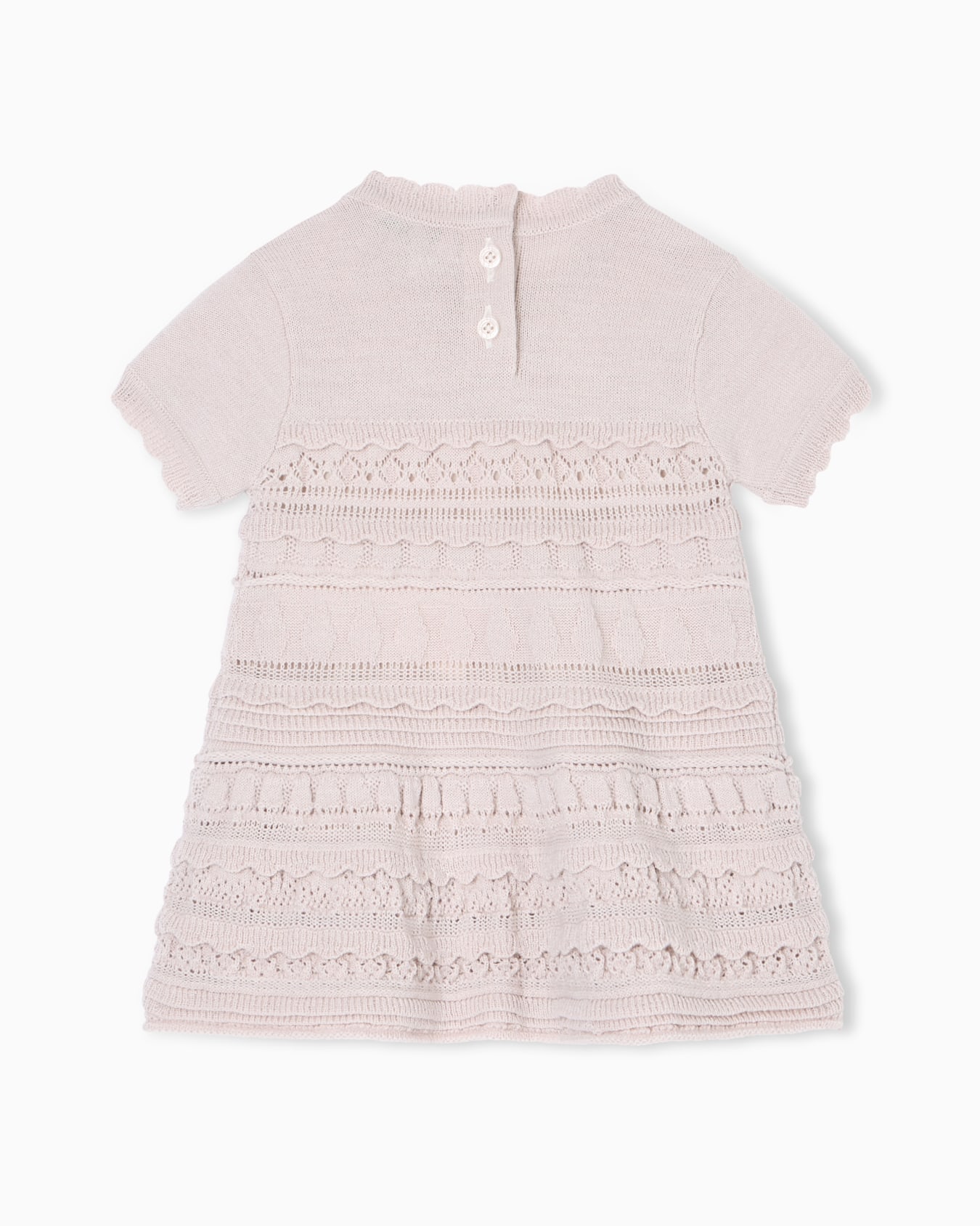Wool-blend knit dress with micro ruffles Slide 2