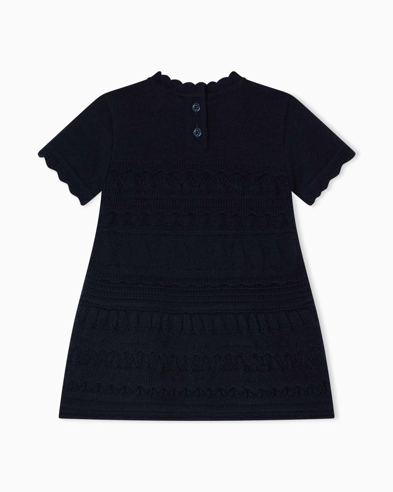 Wool-blend knit dress with micro ruffles Slide 2
