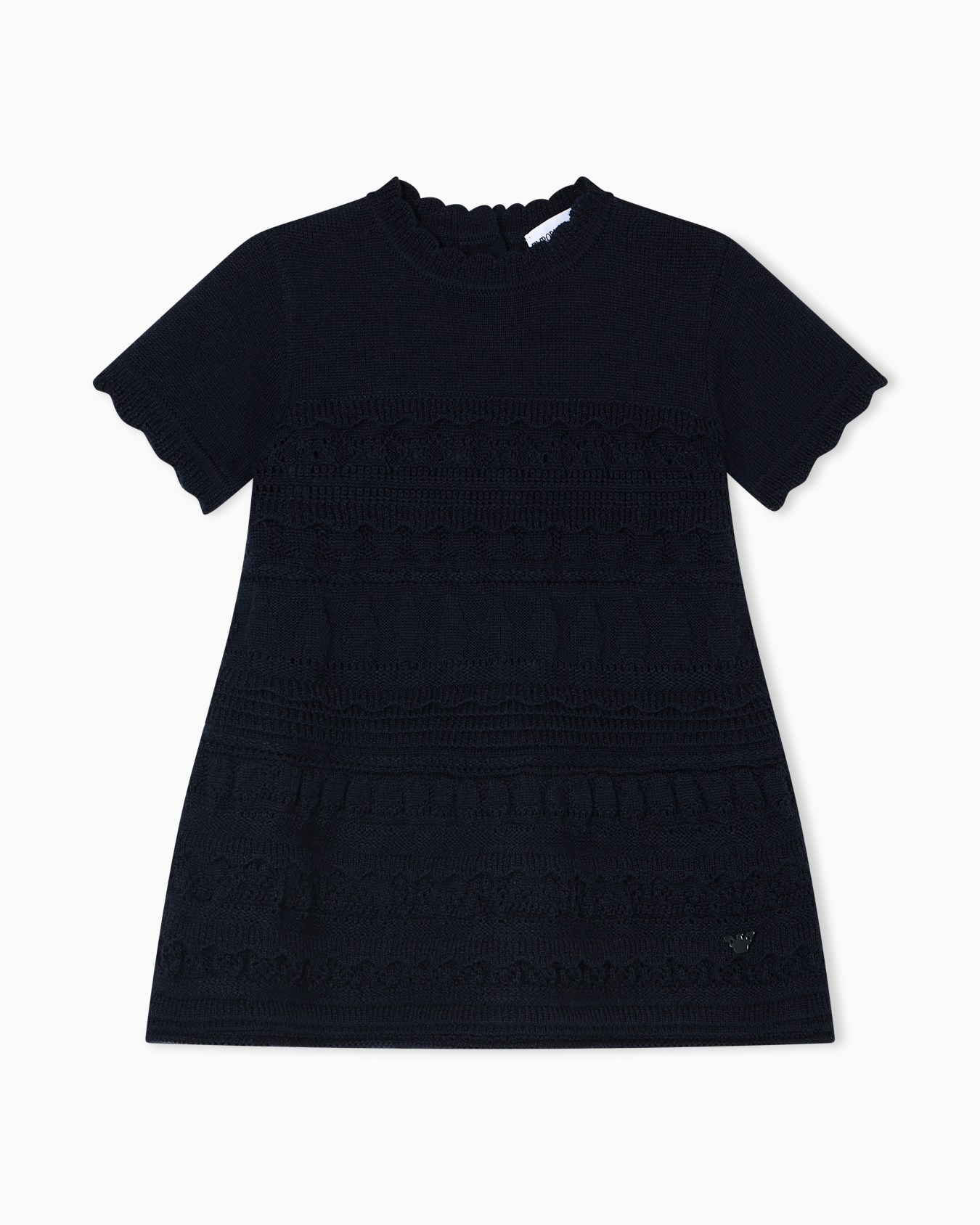 Wool-blend knit dress with micro ruffles Slide 0