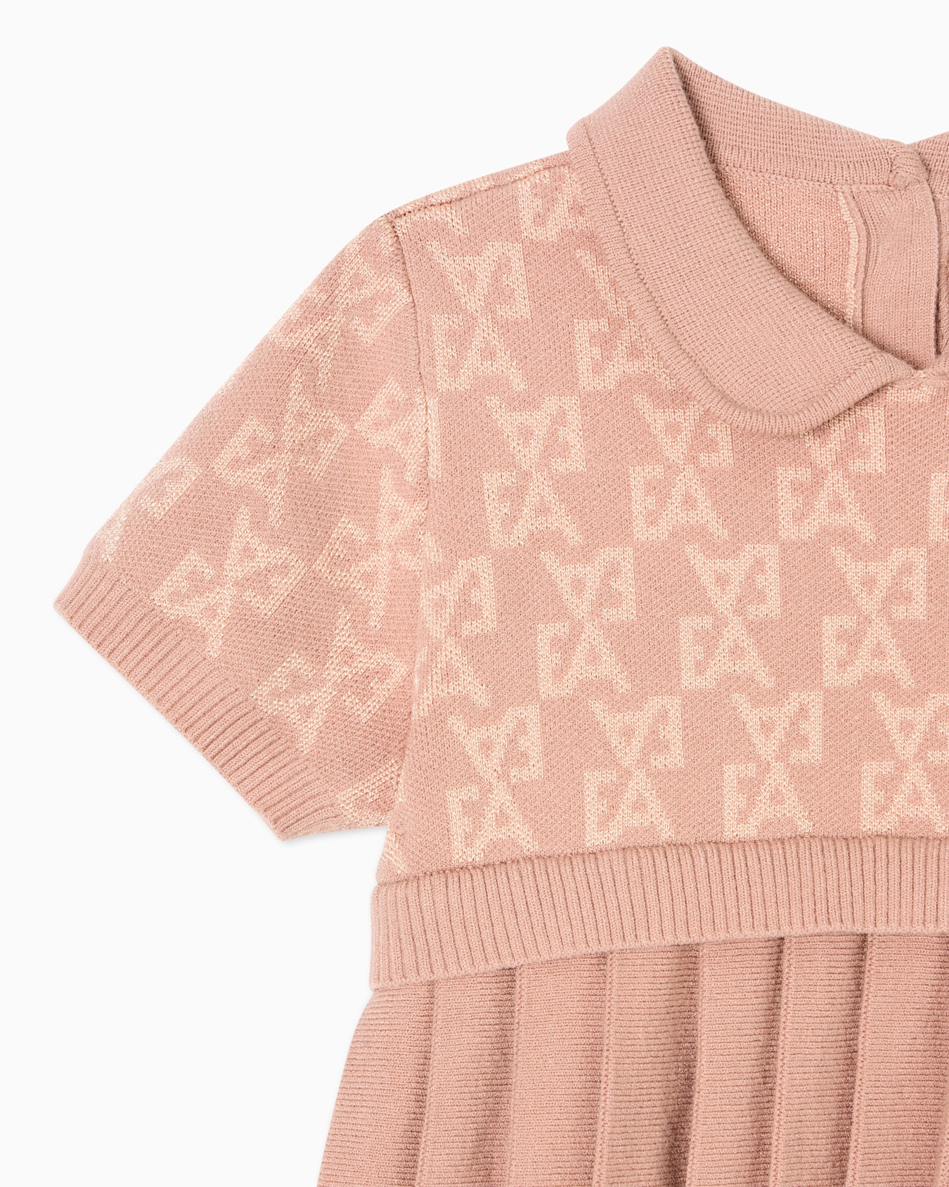 Knit dress with all-over EA logo jacquard Slide 1