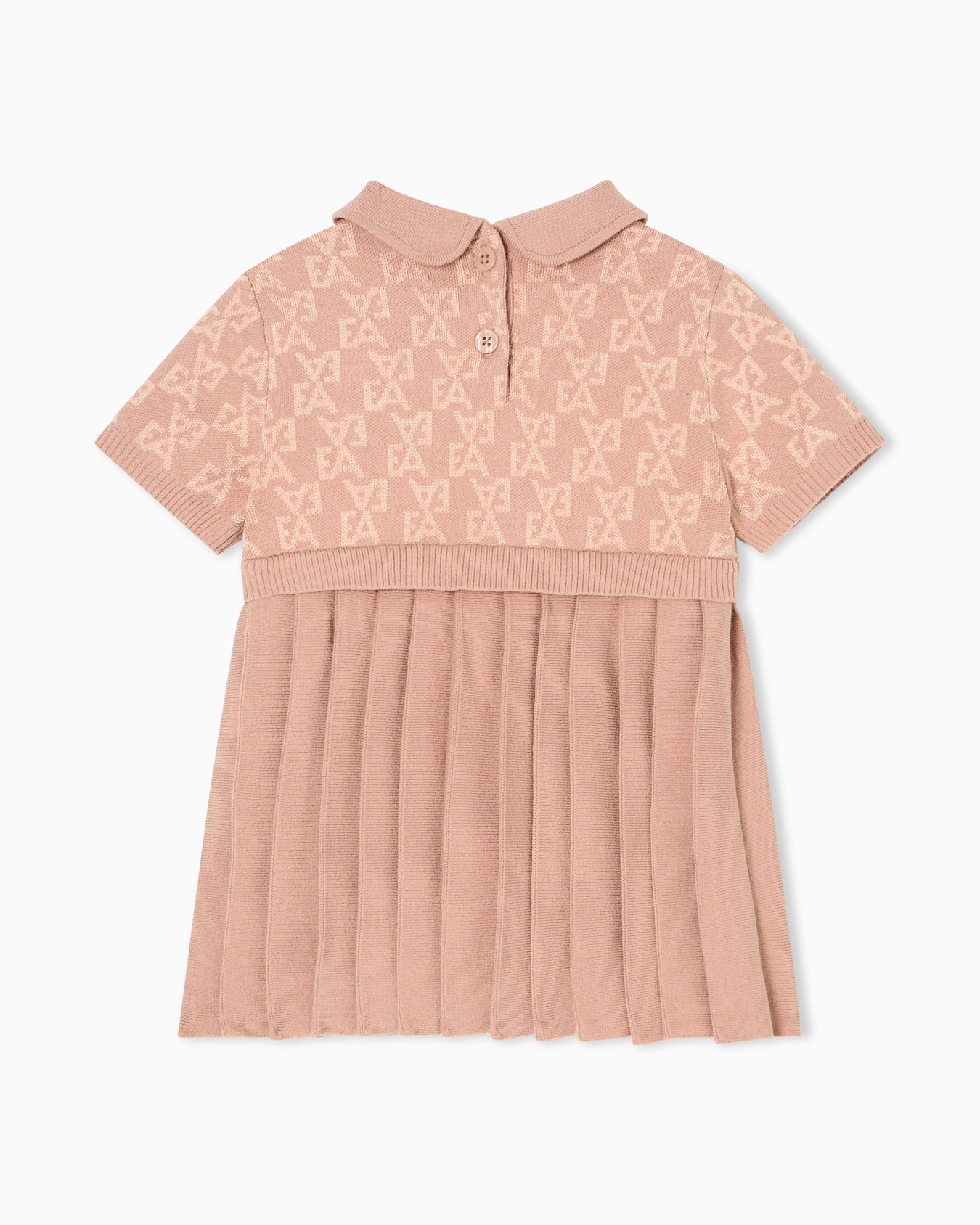 Knit dress with all-over EA logo jacquard Slide 2