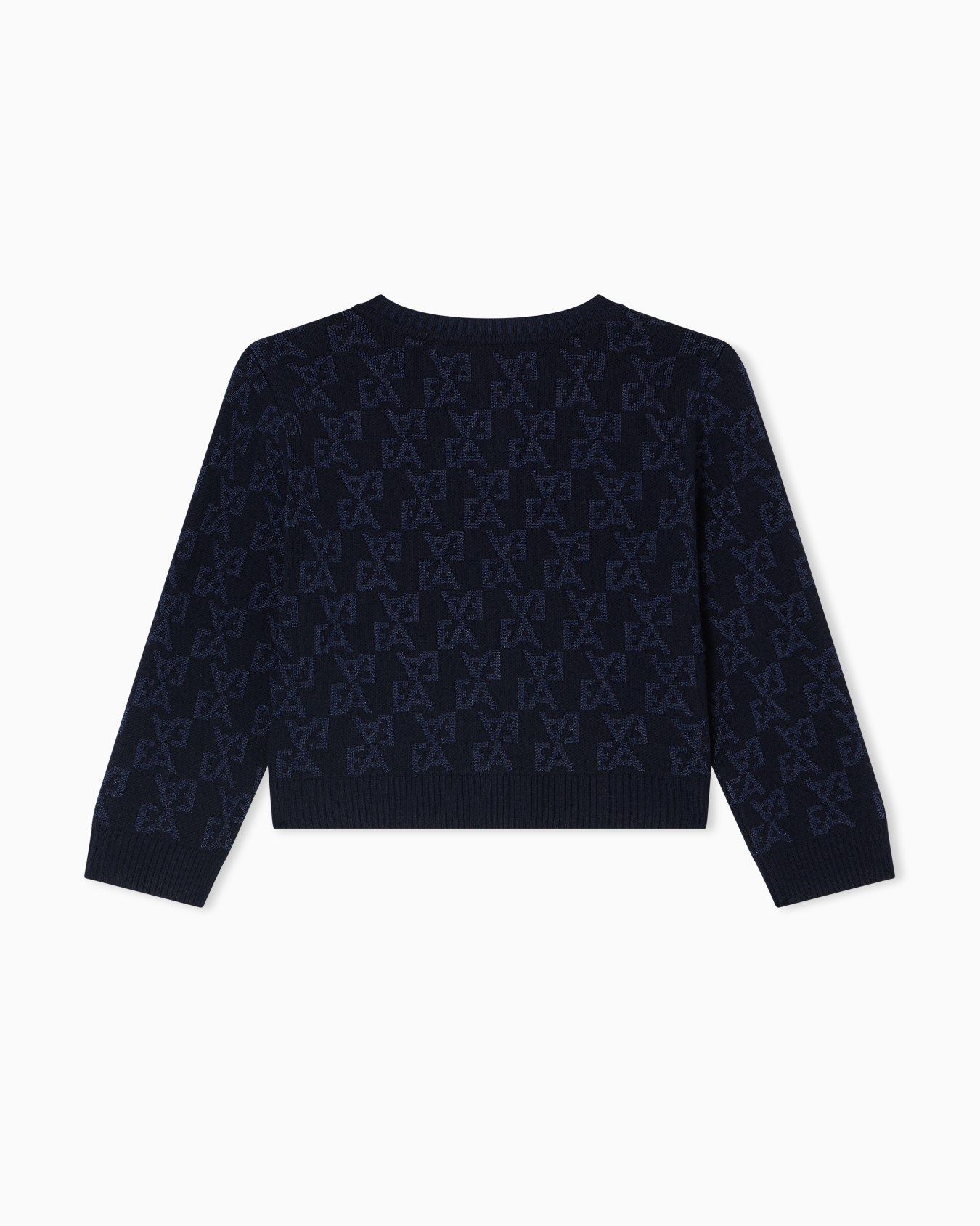 Cardigan in a jacquard knit with an all-over EA logo Slide 2