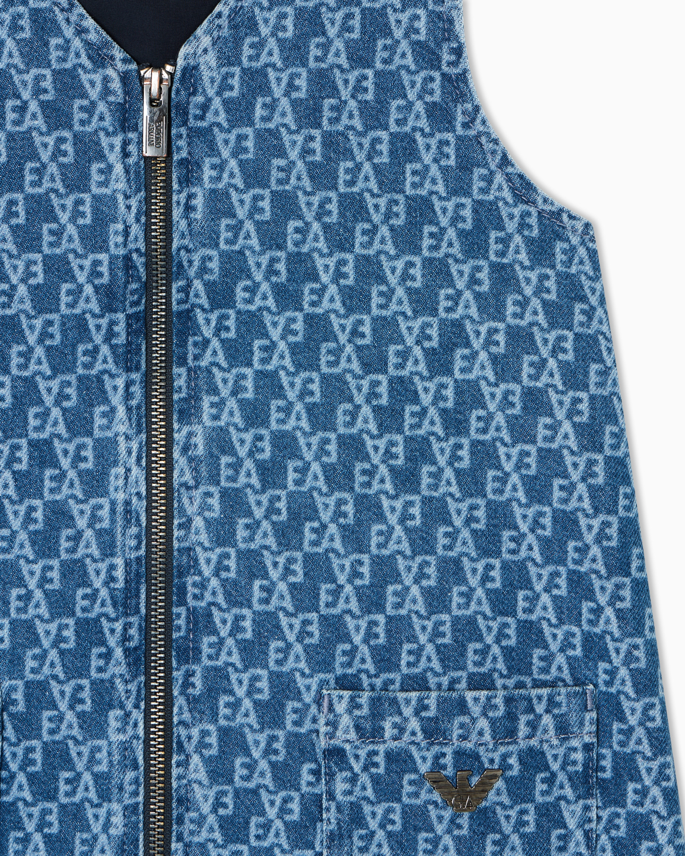 Vestido en punto interlock con estampado de logotipo EA por toda la prenda Diapositiva 1