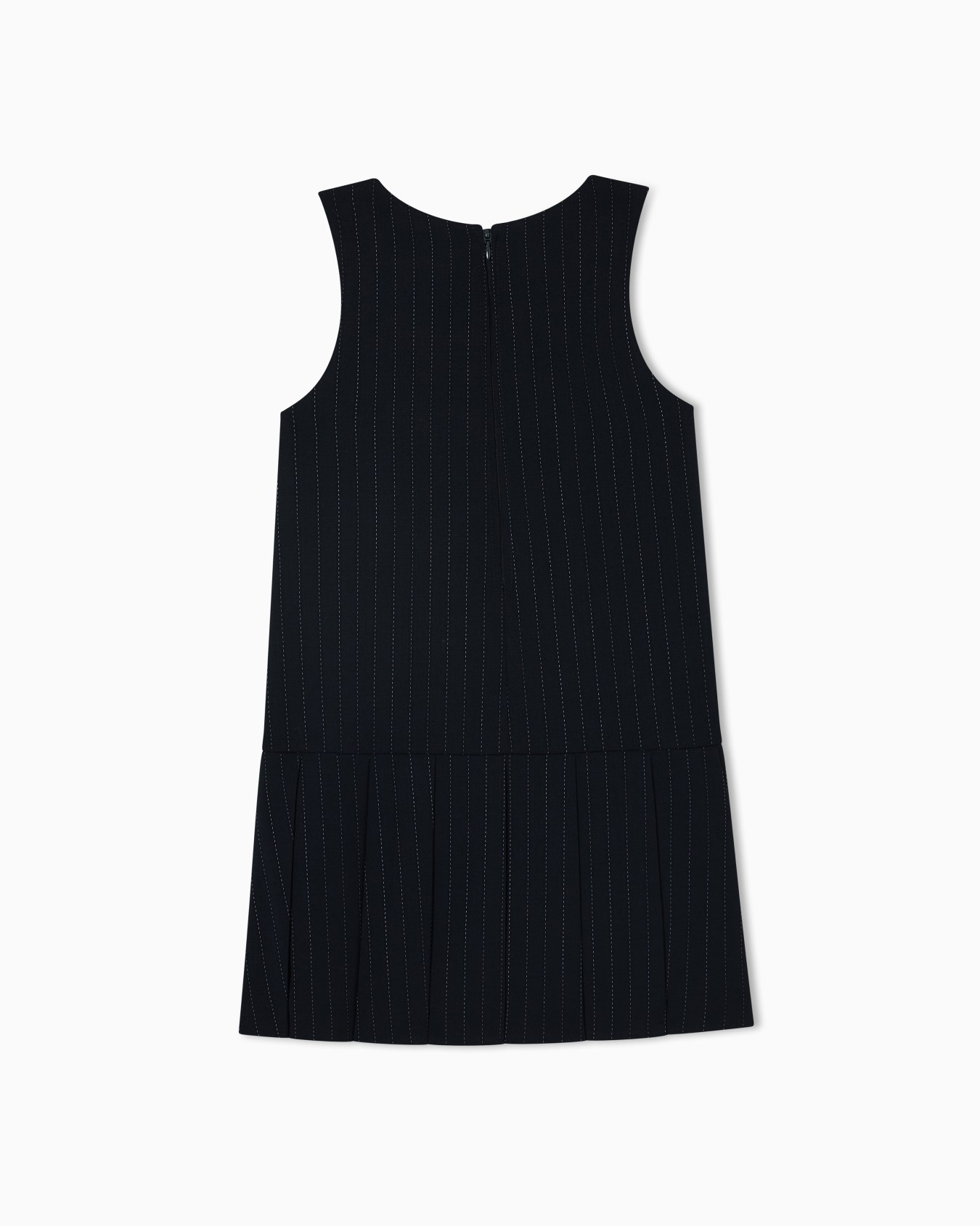 Pinstriped wool-blend sleeveless dress Slide 2