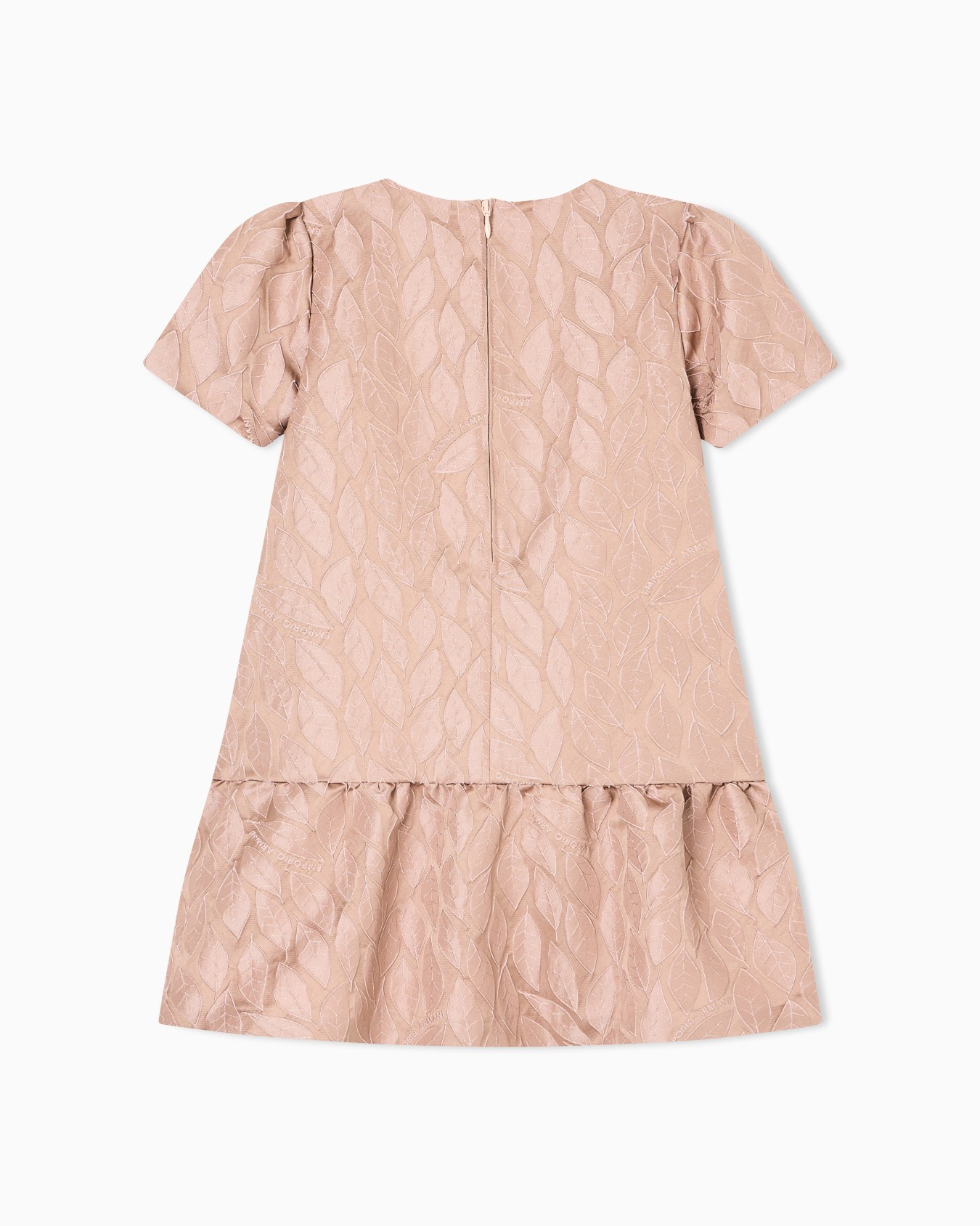 Kleid mit Volant, gefertigt aus Jacquard-Stoff mit Blättermuster Folie 2