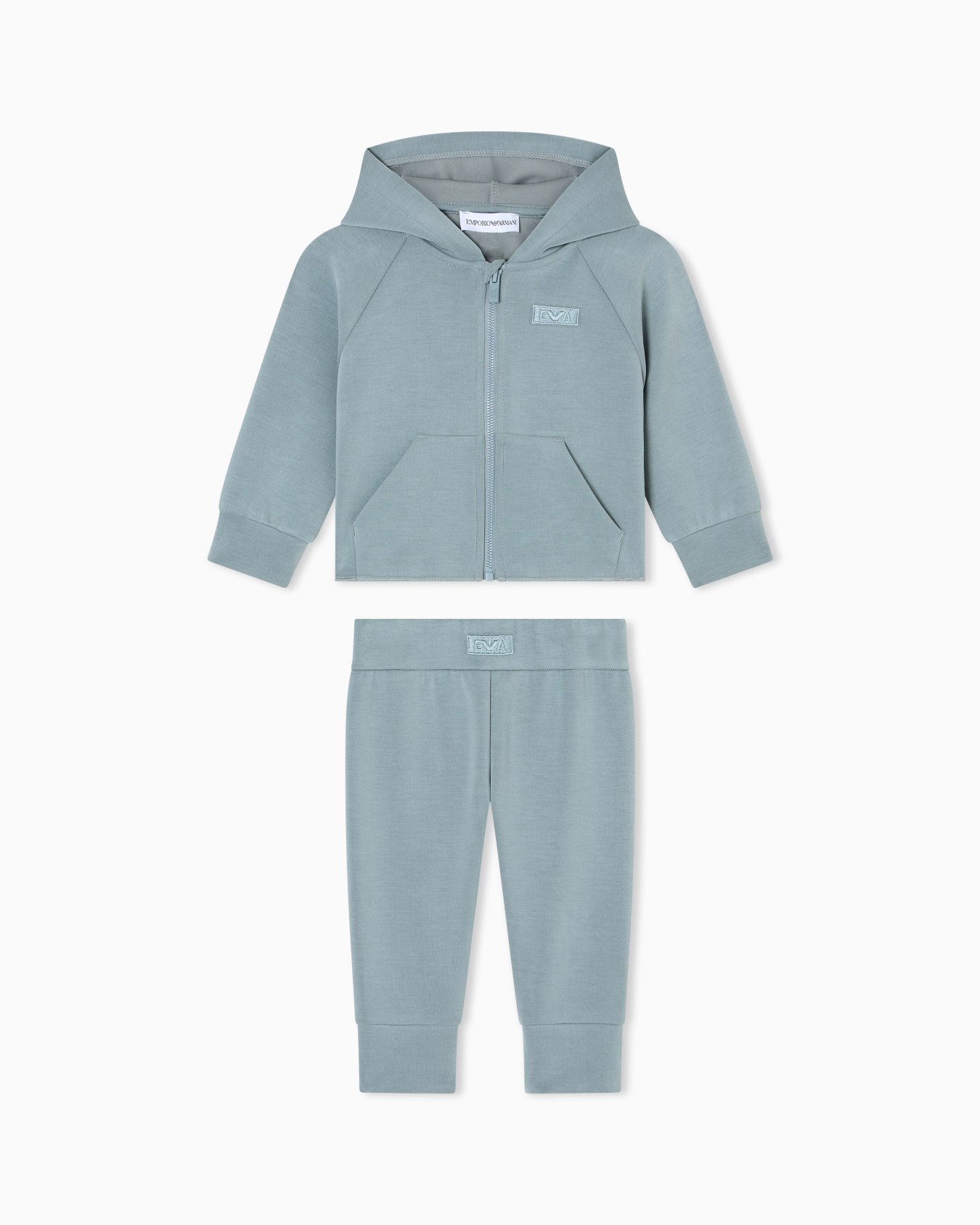 Cupro tracksuit with zip-up, hooded sweatshirt Slide 0