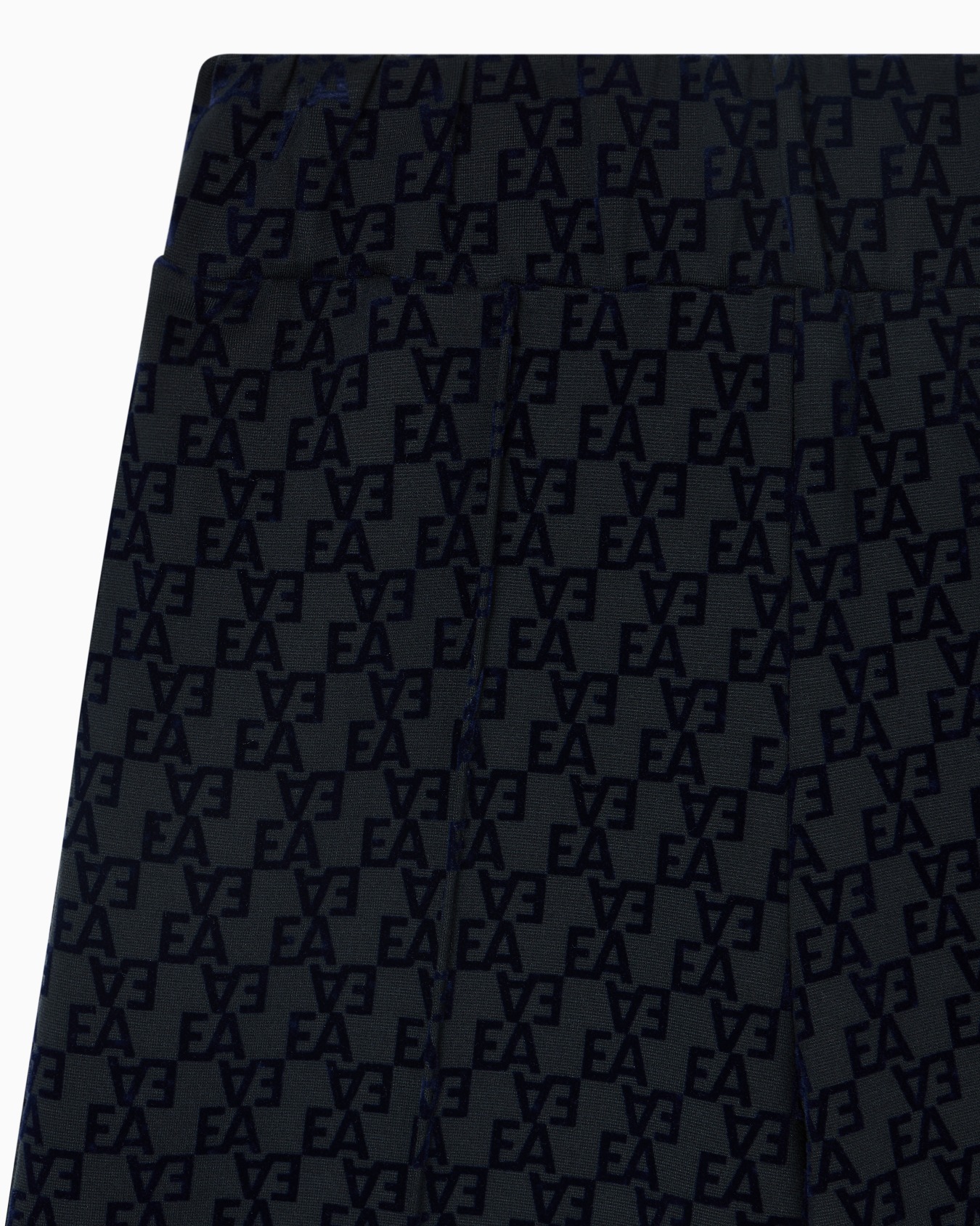 Interlock jersey trousers with all-over flocked EA logo Slide 1