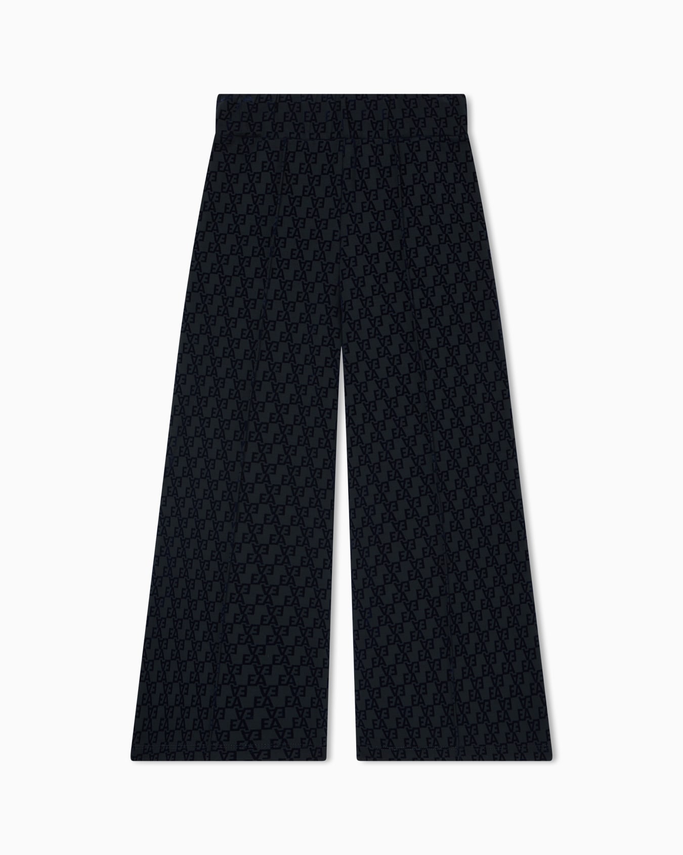 Interlock jersey trousers with all-over flocked EA logo Slide 0