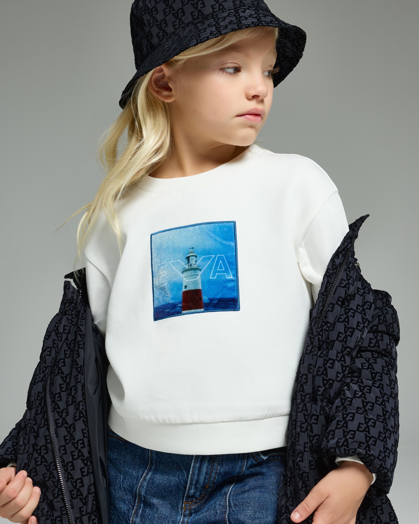 Felpa in double jersey stampa Winter clouds Slide 3