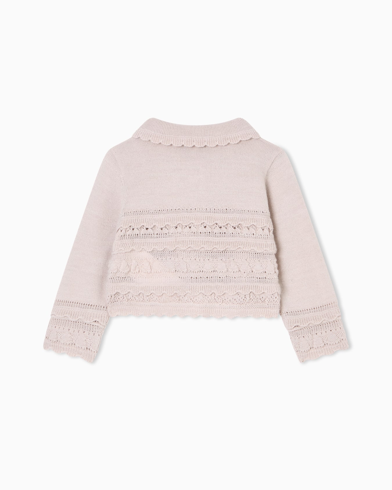 Wool-blend knit cardigan with micro ruffles Slide 2