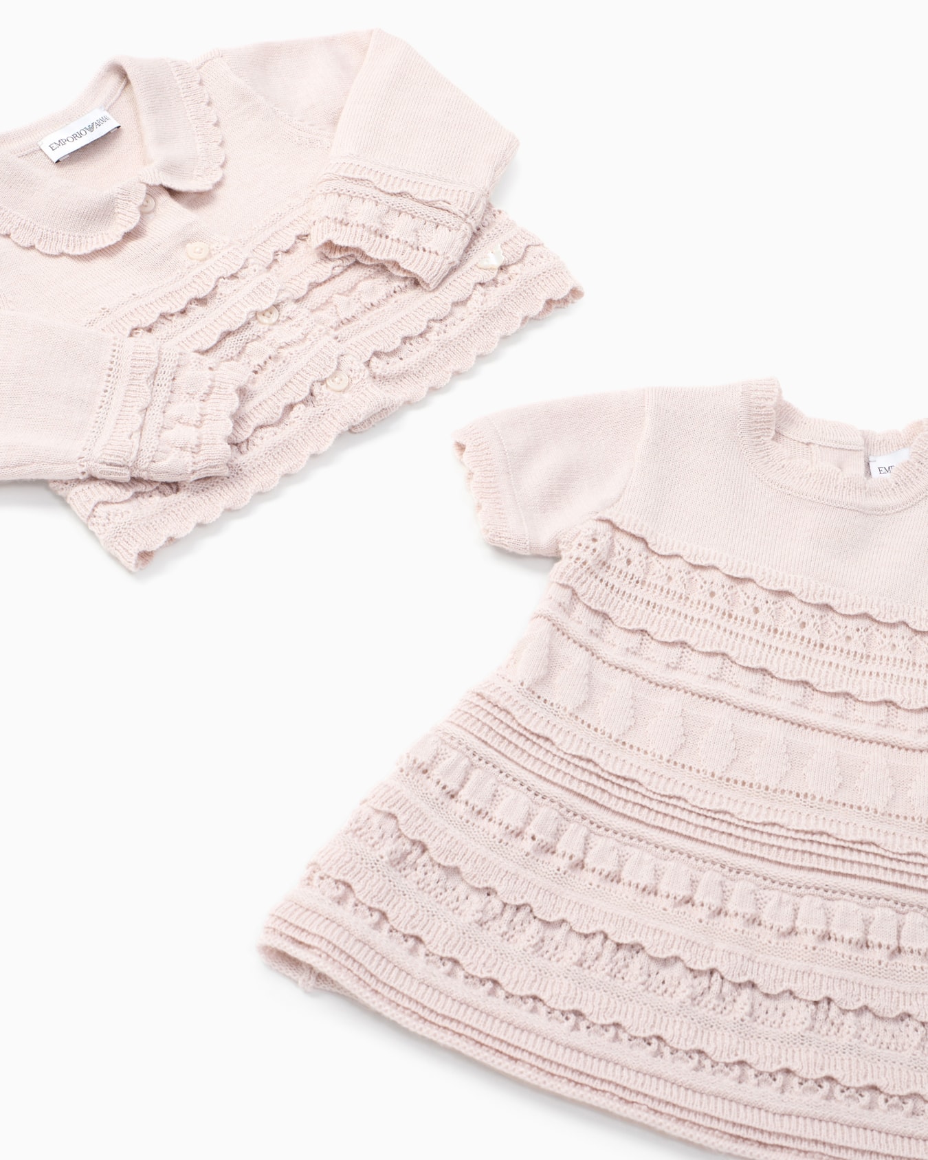 Wool-blend knit cardigan with micro ruffles Slide 3