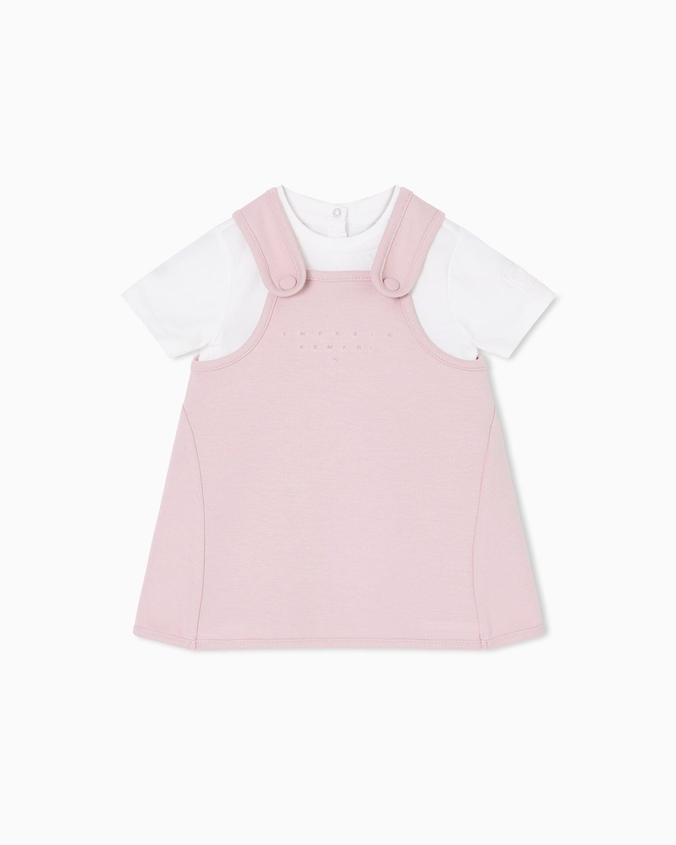 Interlock jersey dungarees and T-shirt set Slide 0