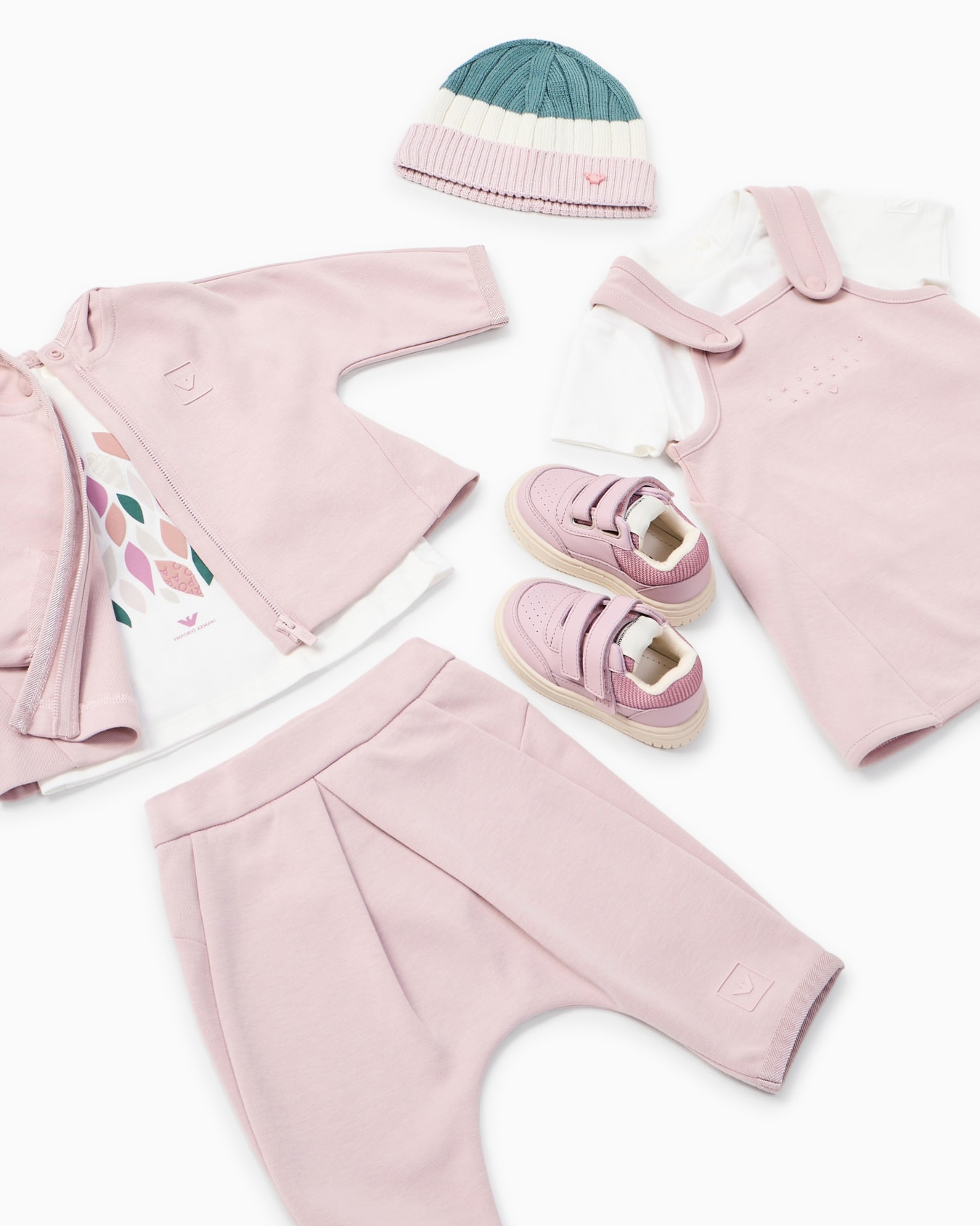 Interlock jersey dungarees and T-shirt set Slide 3