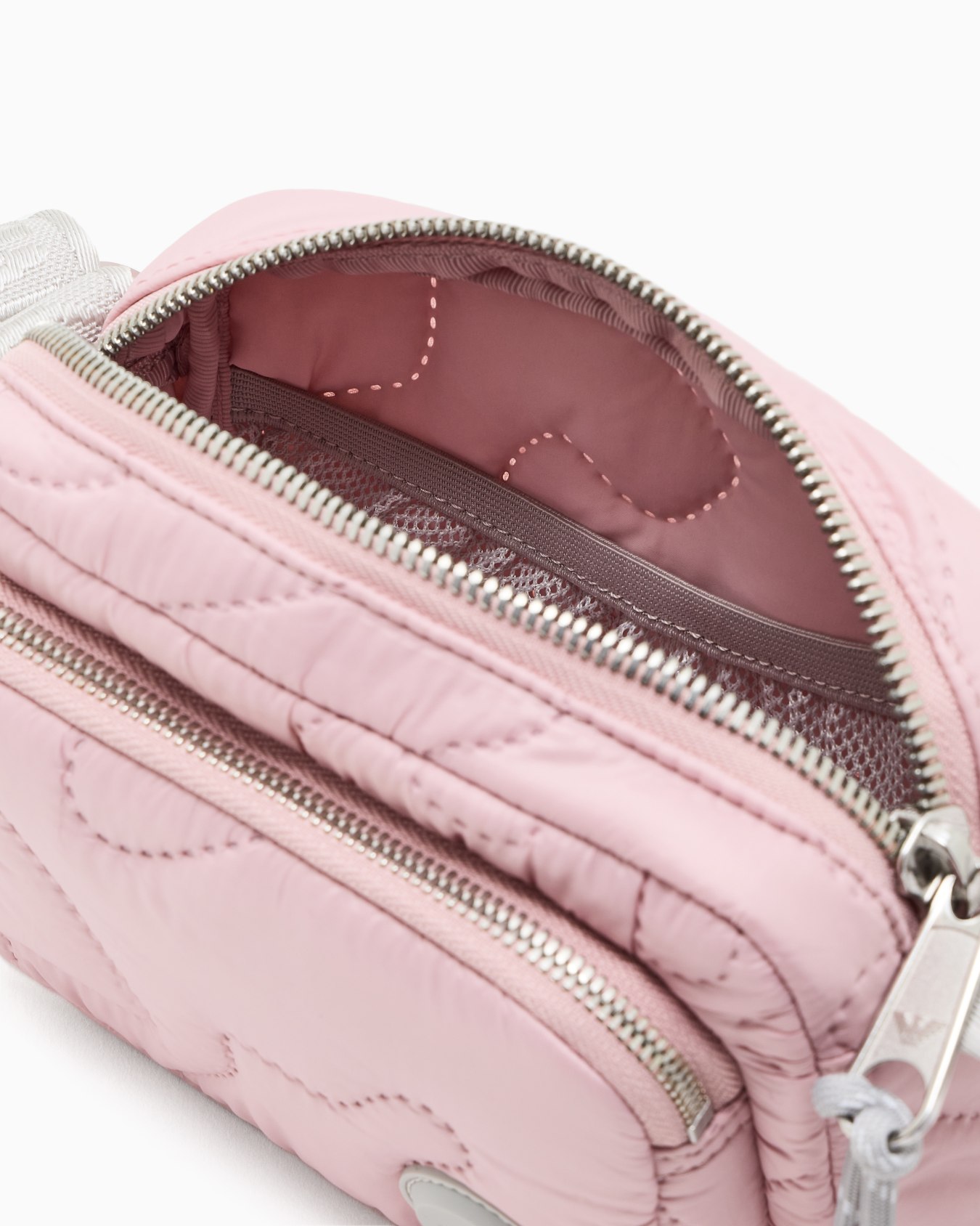 Nylon shoulder bag with quilted 3D-effect embroidery Slide 3