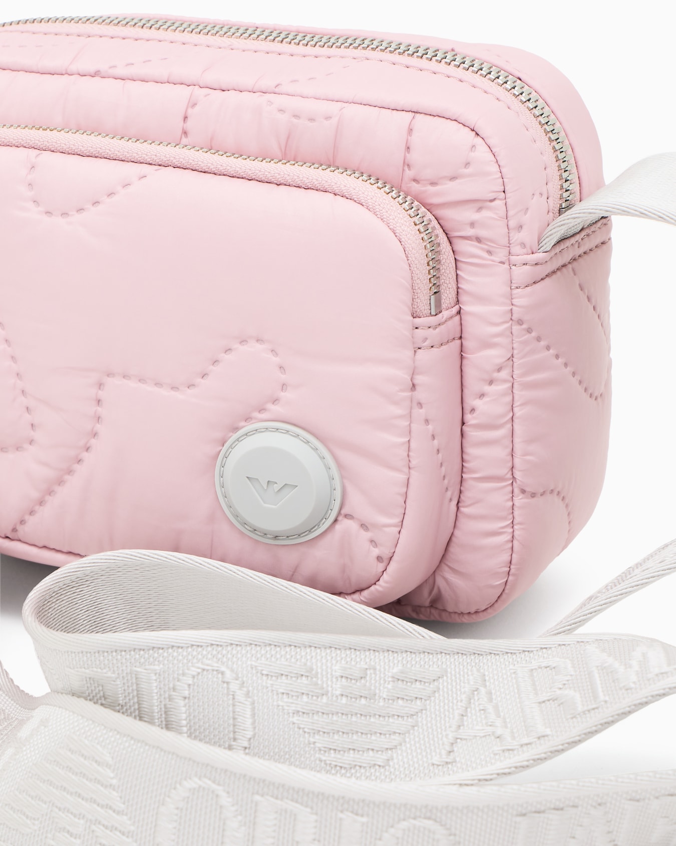 Nylon shoulder bag with quilted 3D-effect embroidery Slide 4