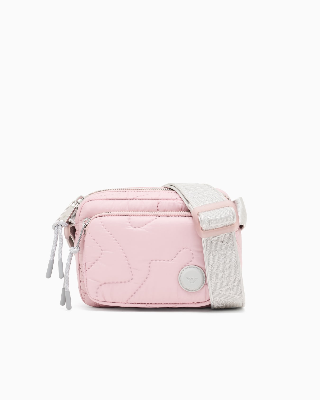 Nylon shoulder bag with quilted 3D-effect embroidery Slide 0