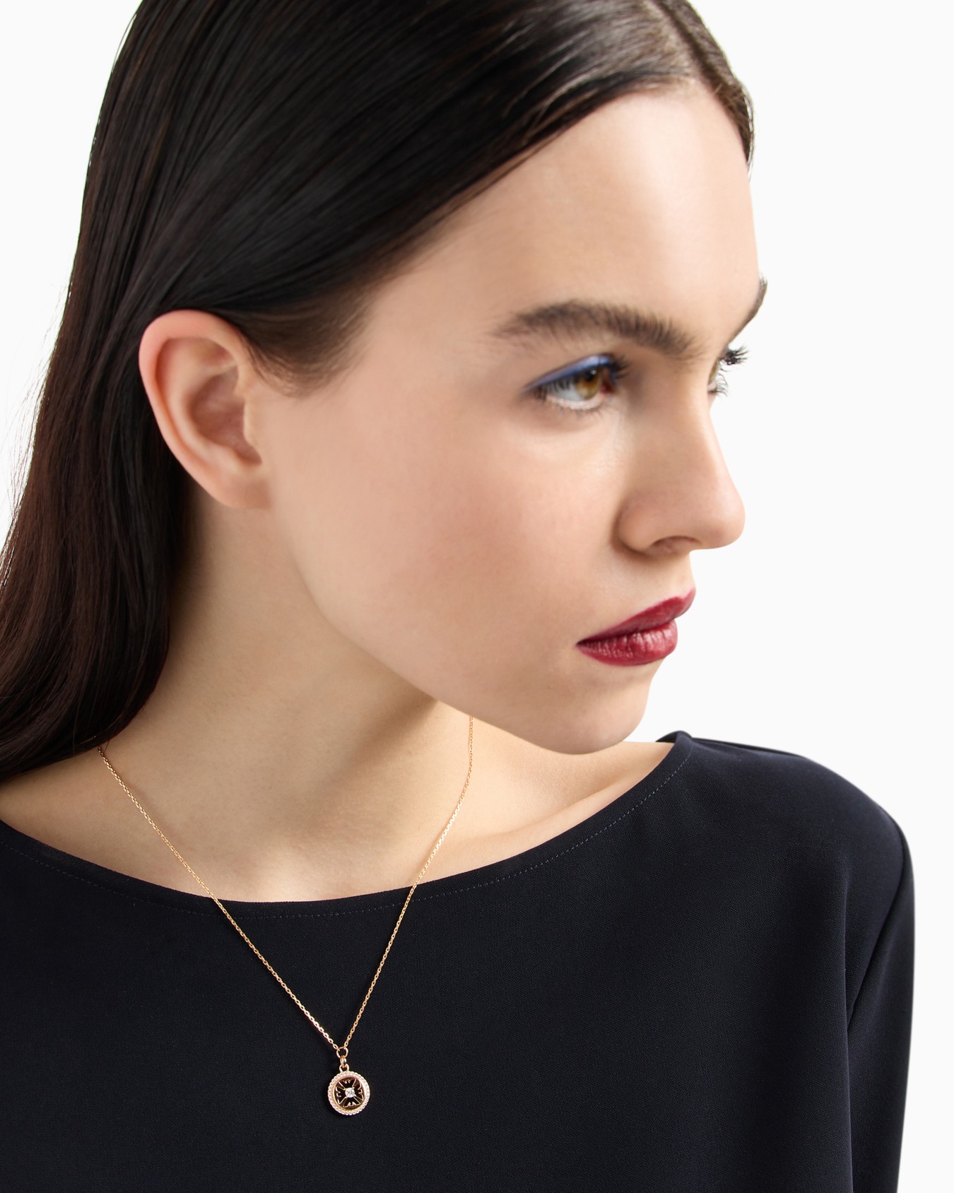 Rose Gold-Tone Sterling Silver Pendant Necklace Slide 1
