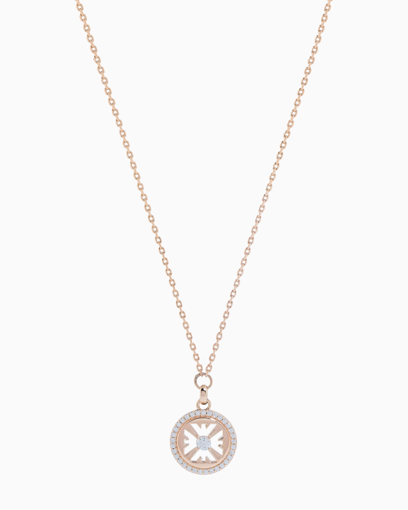 Rose Gold-Tone Sterling Silver Pendant Necklace Slide 0