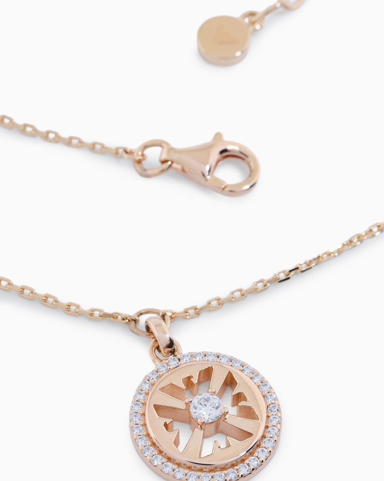 Rose Gold-Tone Sterling Silver Pendant Necklace Slide 2