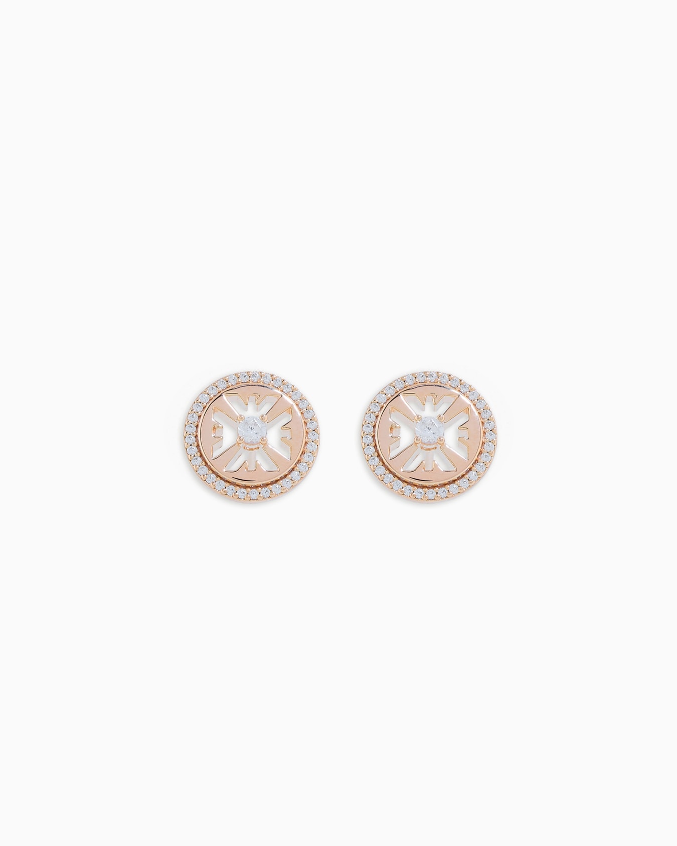Rose Gold-Tone Sterling Silver Stud Earrings Slide 0