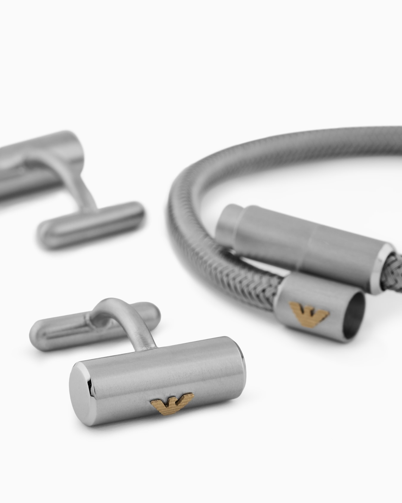 Stainless Steel Bracelet and Cufflinks Set Slide 2