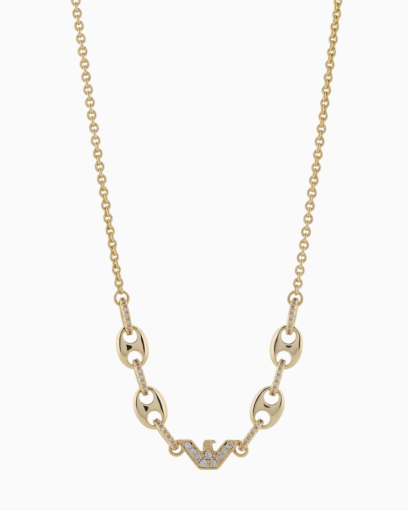 Gold-Tone Brass Station Necklace Slide 0