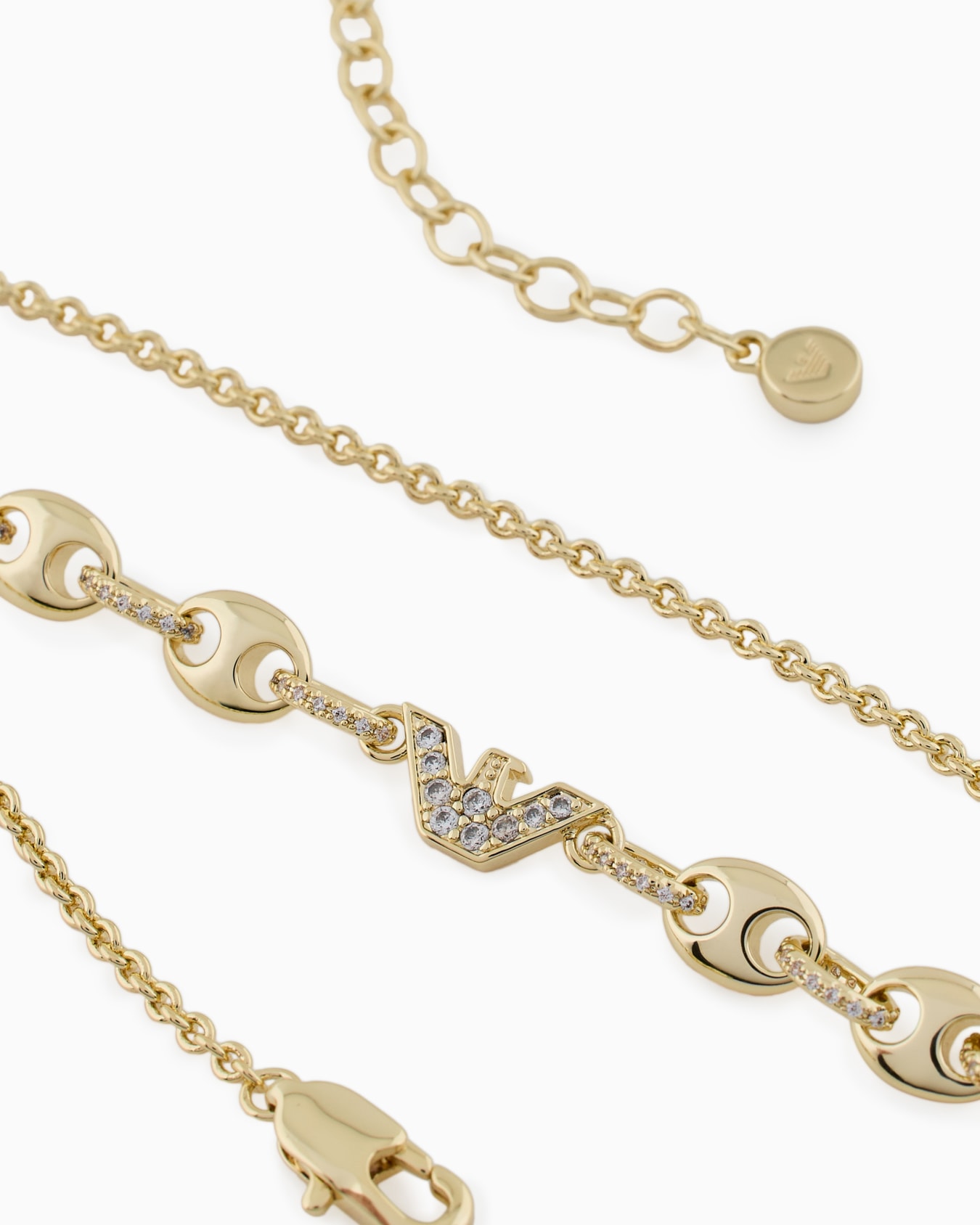 Gold-Tone Brass Station Necklace Slide 2