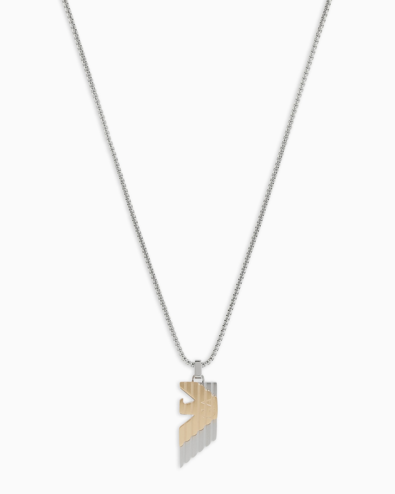 Two-Tone Stainless Steel Pendant Necklace Slide 0