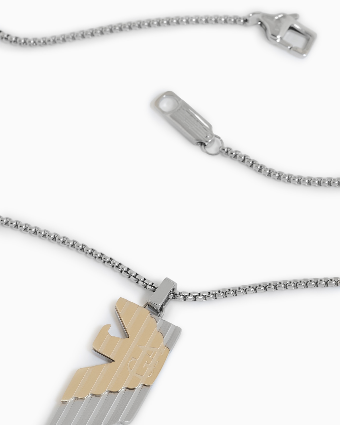 Two-Tone Stainless Steel Pendant Necklace Slide 2