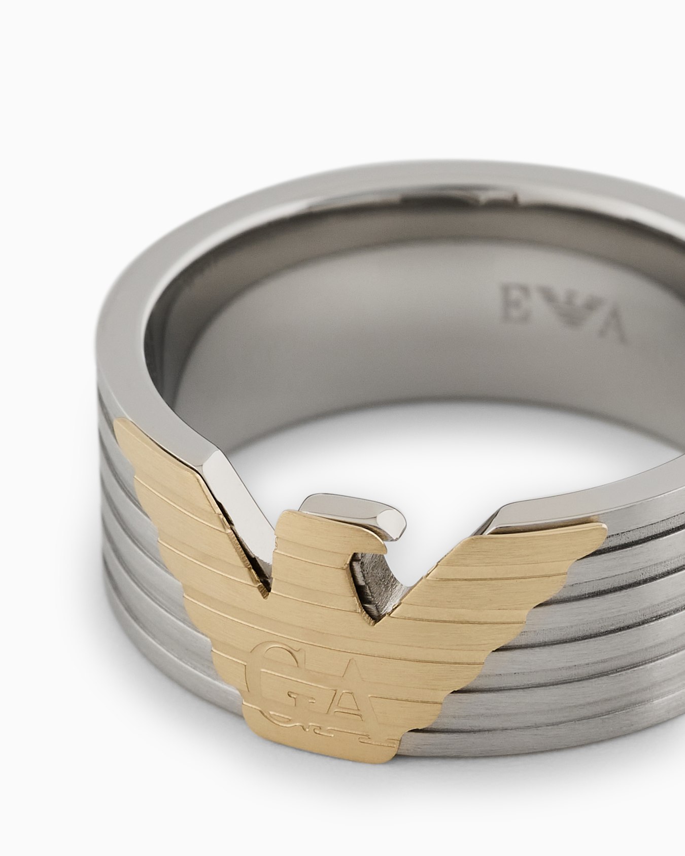 Bague en acier inoxydable bicolore Diapositive 2