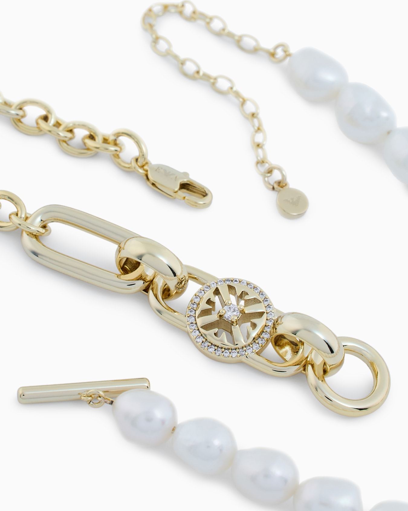 Gold-Tone Brass Station Necklace Slide 2