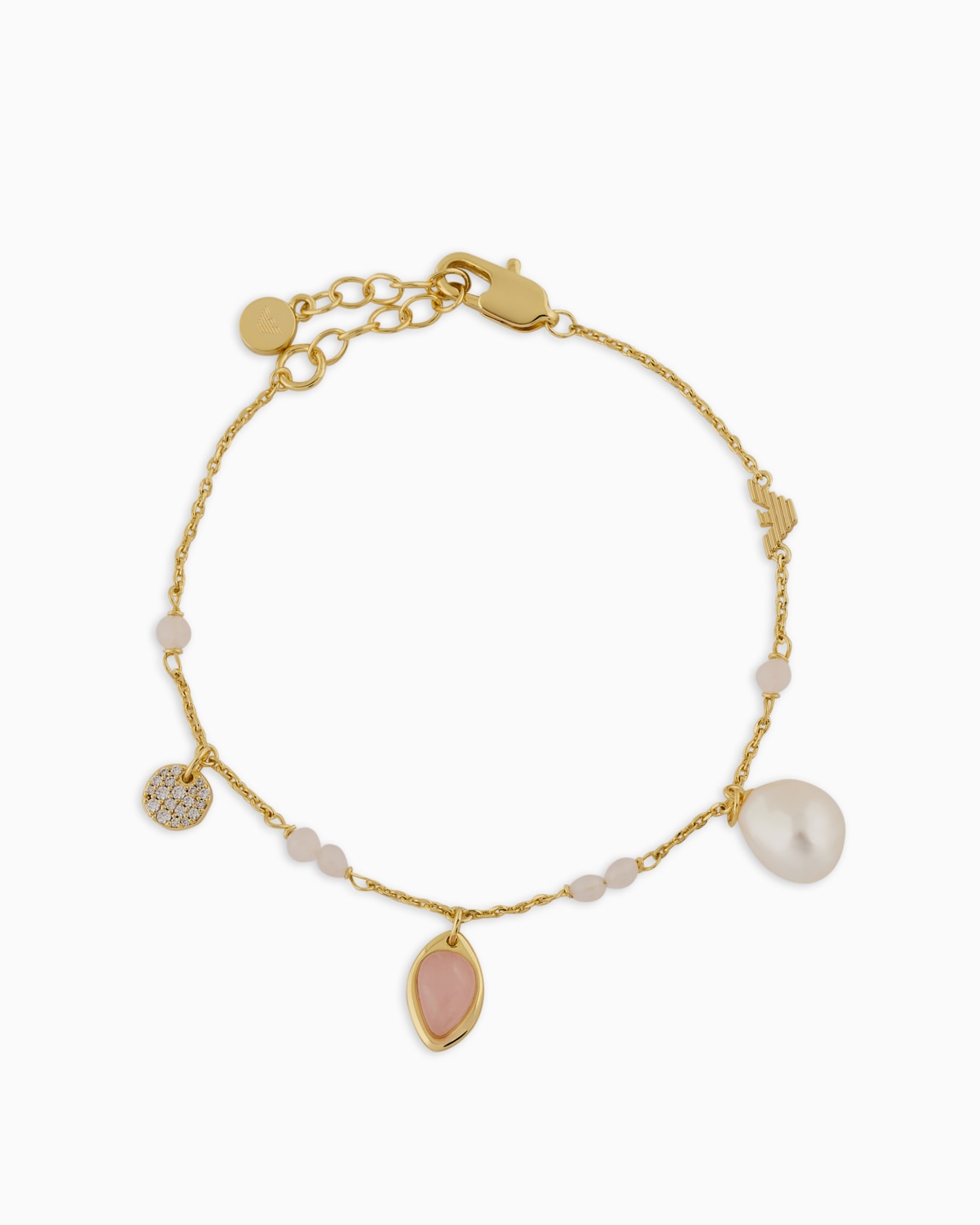  Gold-Tone Brass Station Bracelet Slide 0