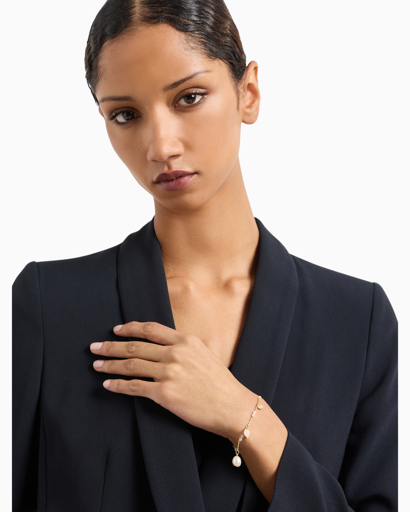  Gold-Tone Brass Station Bracelet Slide 3