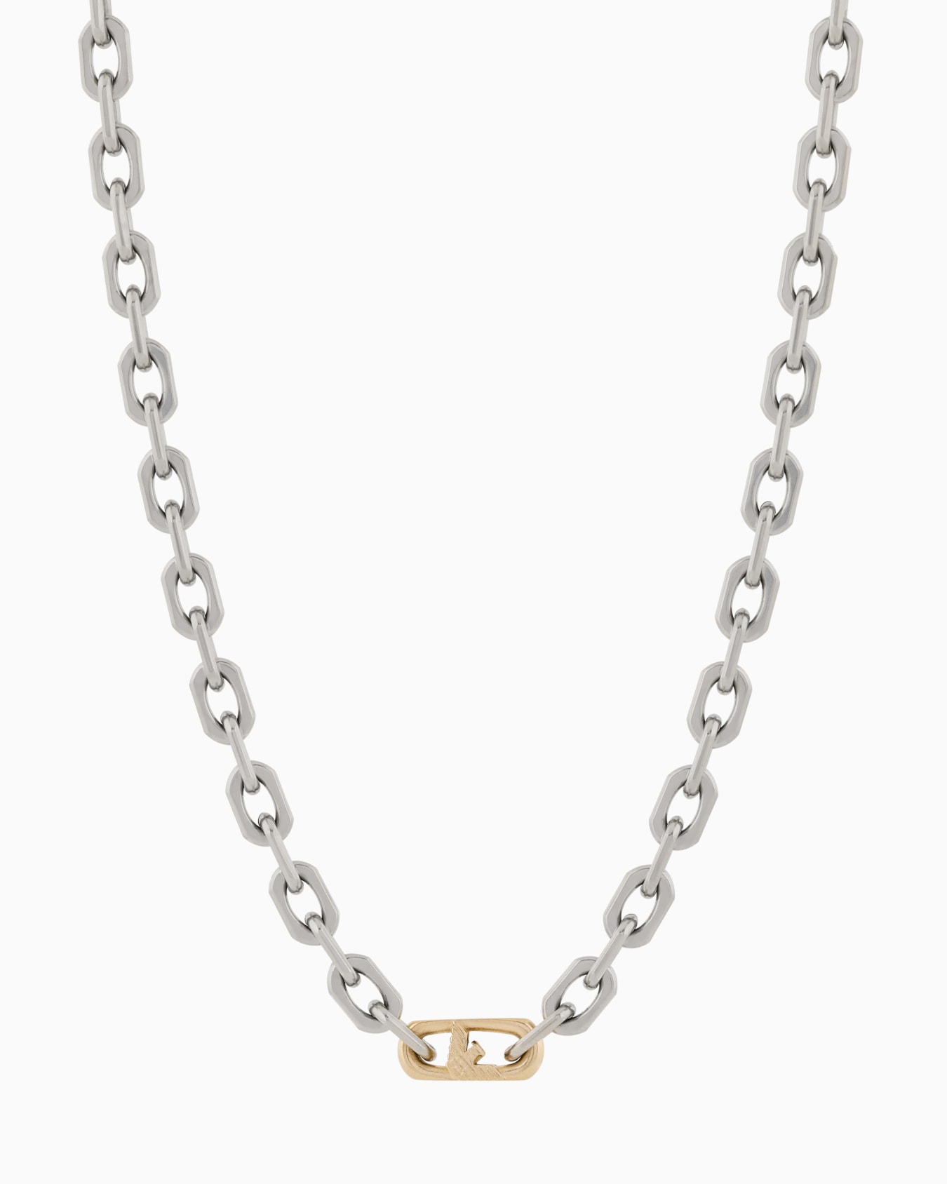  Two-Tone Stainless Steel Chain Necklace Slide 0