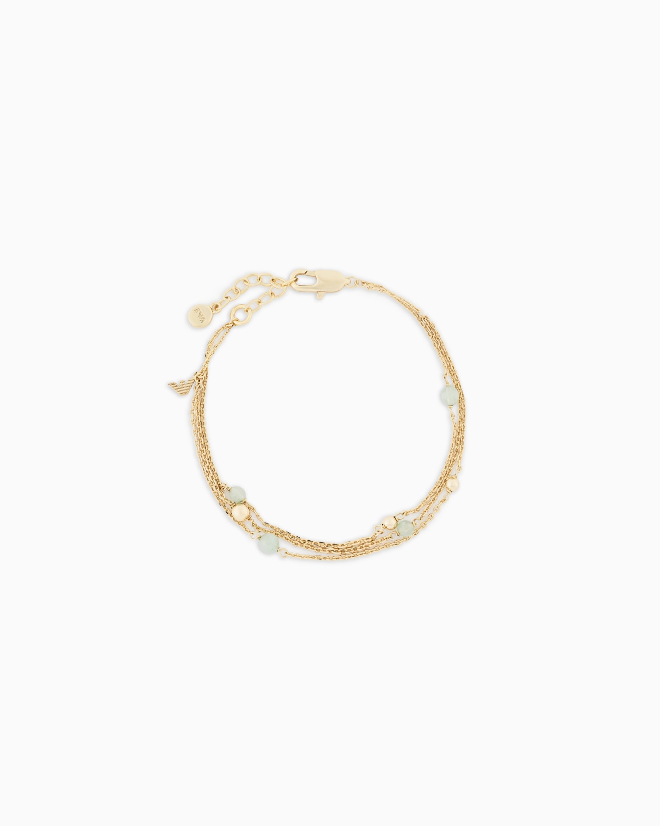 Emporio Armani Gold-Tone Green Aventurine Multi-Strand Bracelet Slide 0