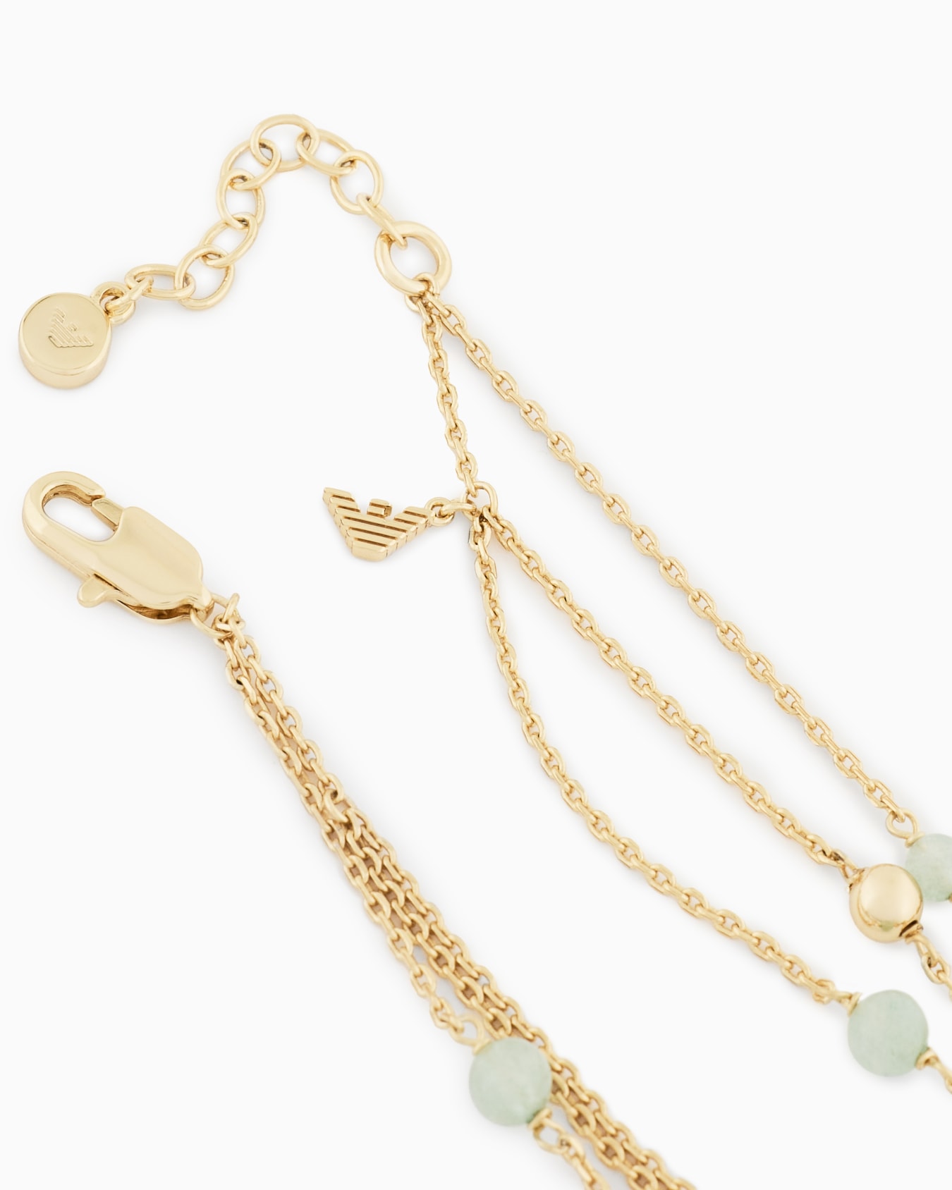 Emporio Armani Gold-Tone Green Aventurine Multi-Strand Bracelet Slide 2