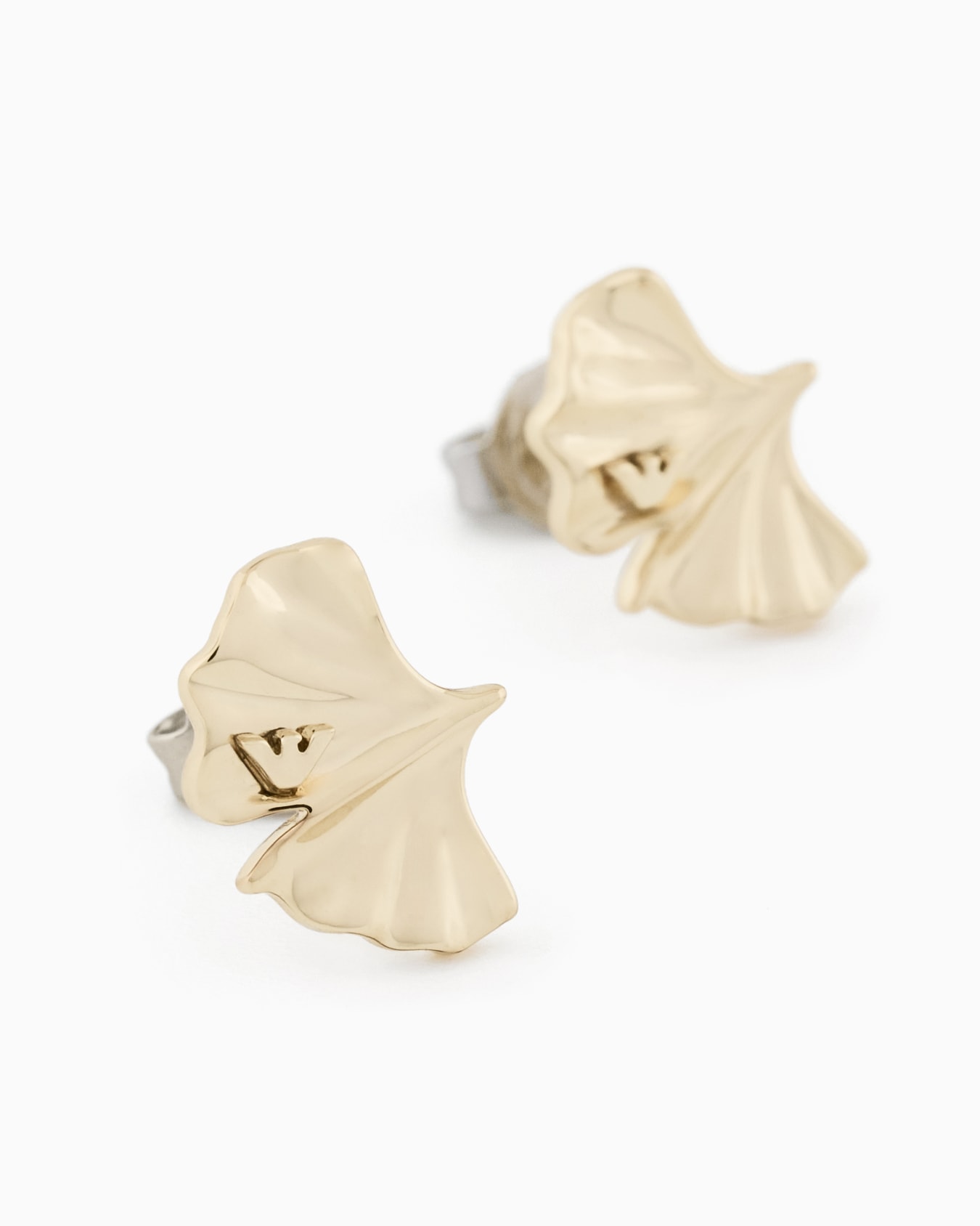  Gold-Tone Brass Stud Earrings Slide 2