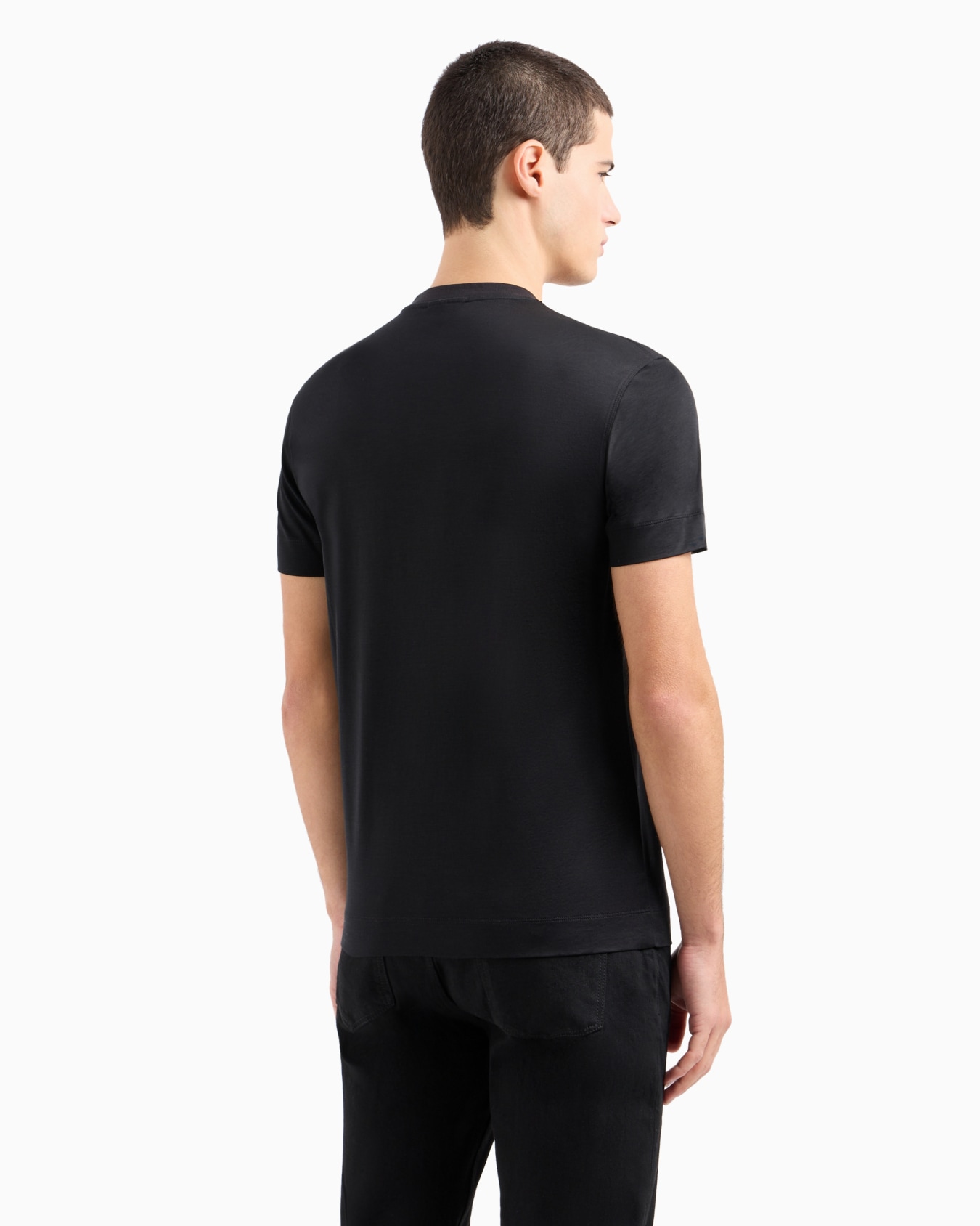 Armani Sustainability Values Lyocell-blend jersey T-shirt with dragon embroidery Slide 2