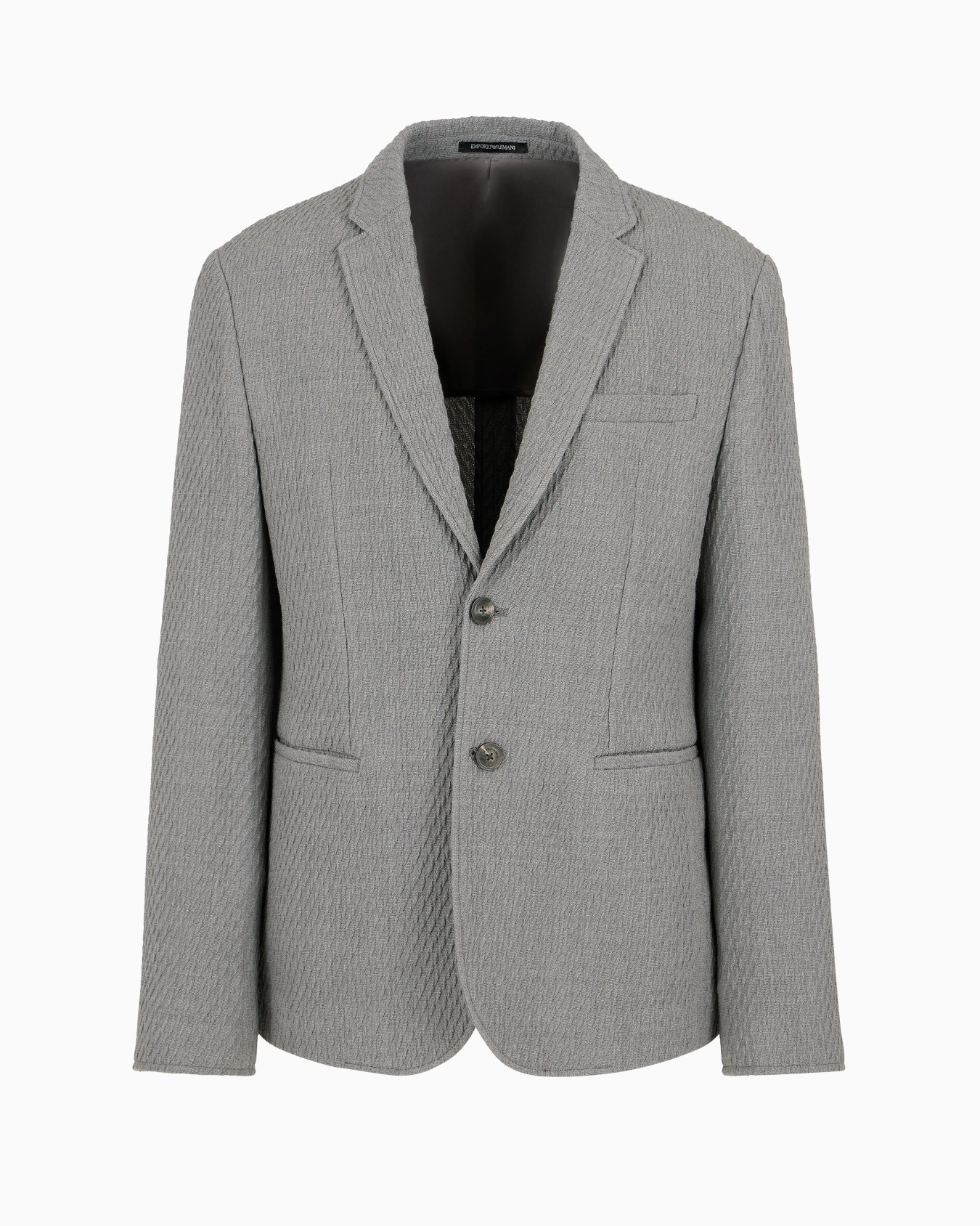 Veste à simple boutonnage en maille stretch de jersey en laine vierge effet 3D Diapositive 0
