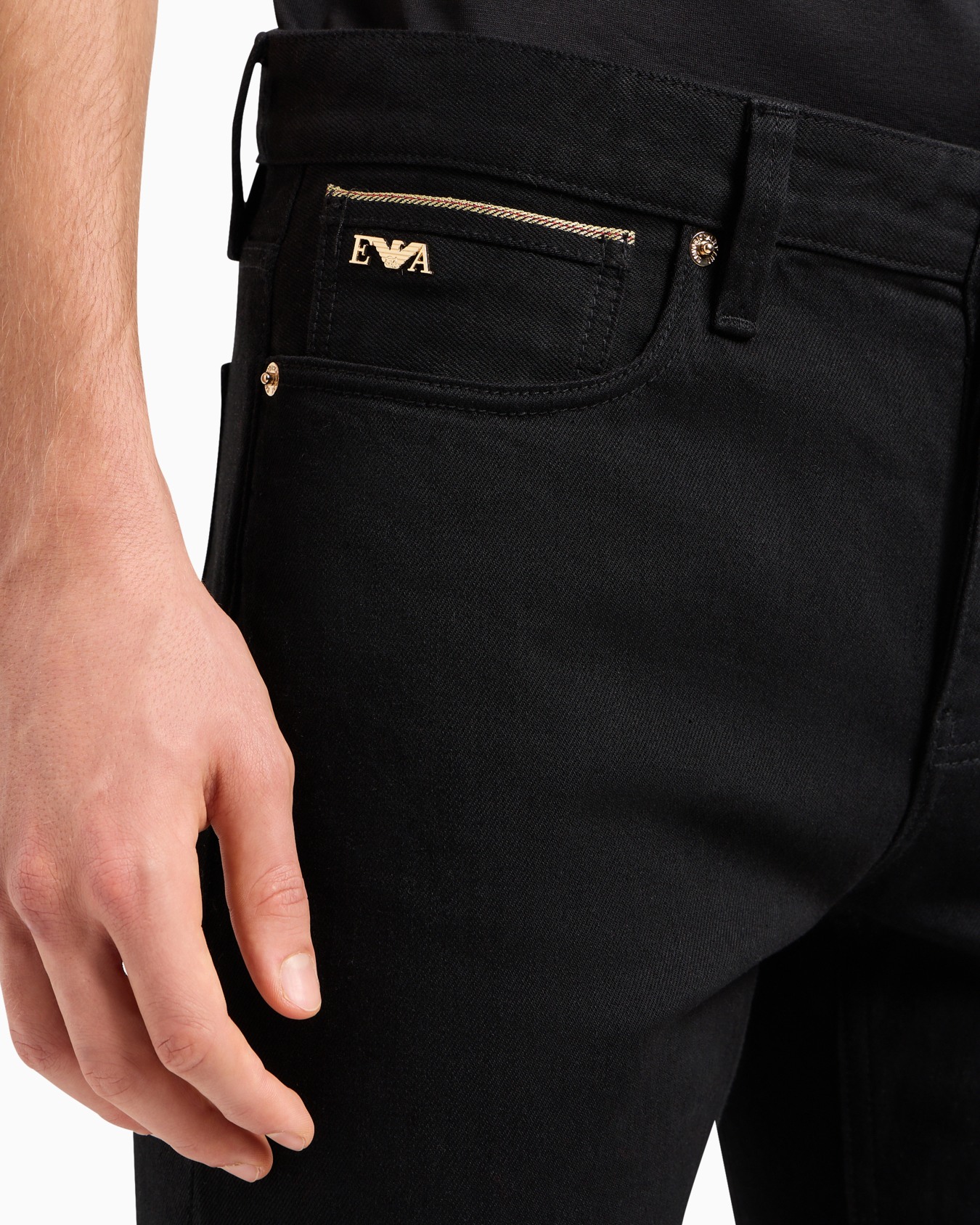 J75 Slim-fit stretch denim jeans with gold details Slide 4